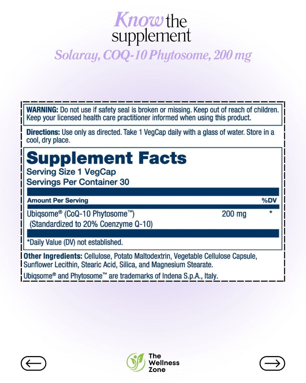 🌿 Solaray COQ-10 Phytosome, 200 mg, 30 VegCaps