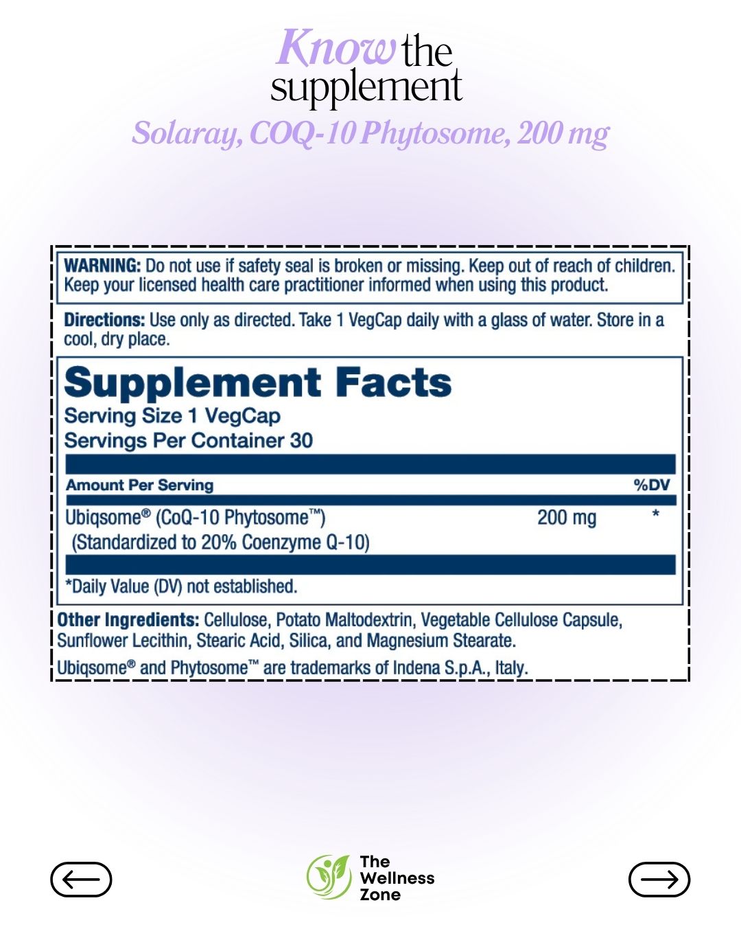 🌿 Solaray COQ-10 Phytosome, 200 mg, 30 VegCaps