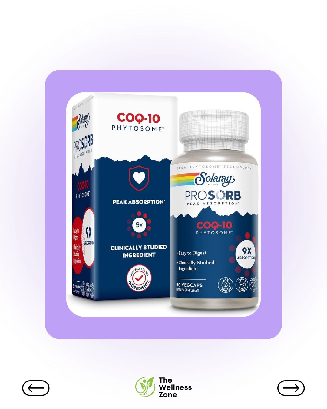 🌿 Solaray COQ-10 Phytosome, 200 mg, 30 VegCaps