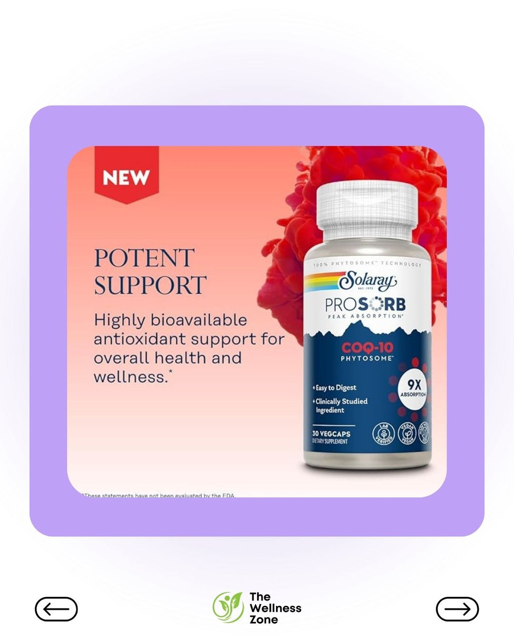 🌿 Solaray COQ-10 Phytosome, 200 mg, 30 VegCaps