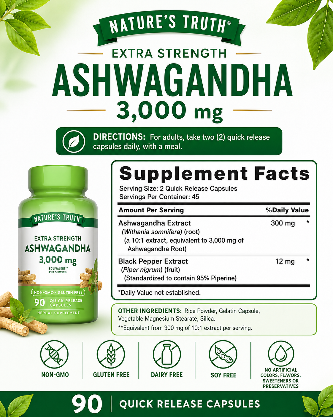 🌿 Nature's Truth, Longjack Tongkat Ali, 120 Quick Release Capsules (800 mg per Capsule)