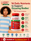 🌿 SmartyPants, Kids Organic, Multi & Omegas Gummies, Mixed Berry and Cherry, 120 Gummies