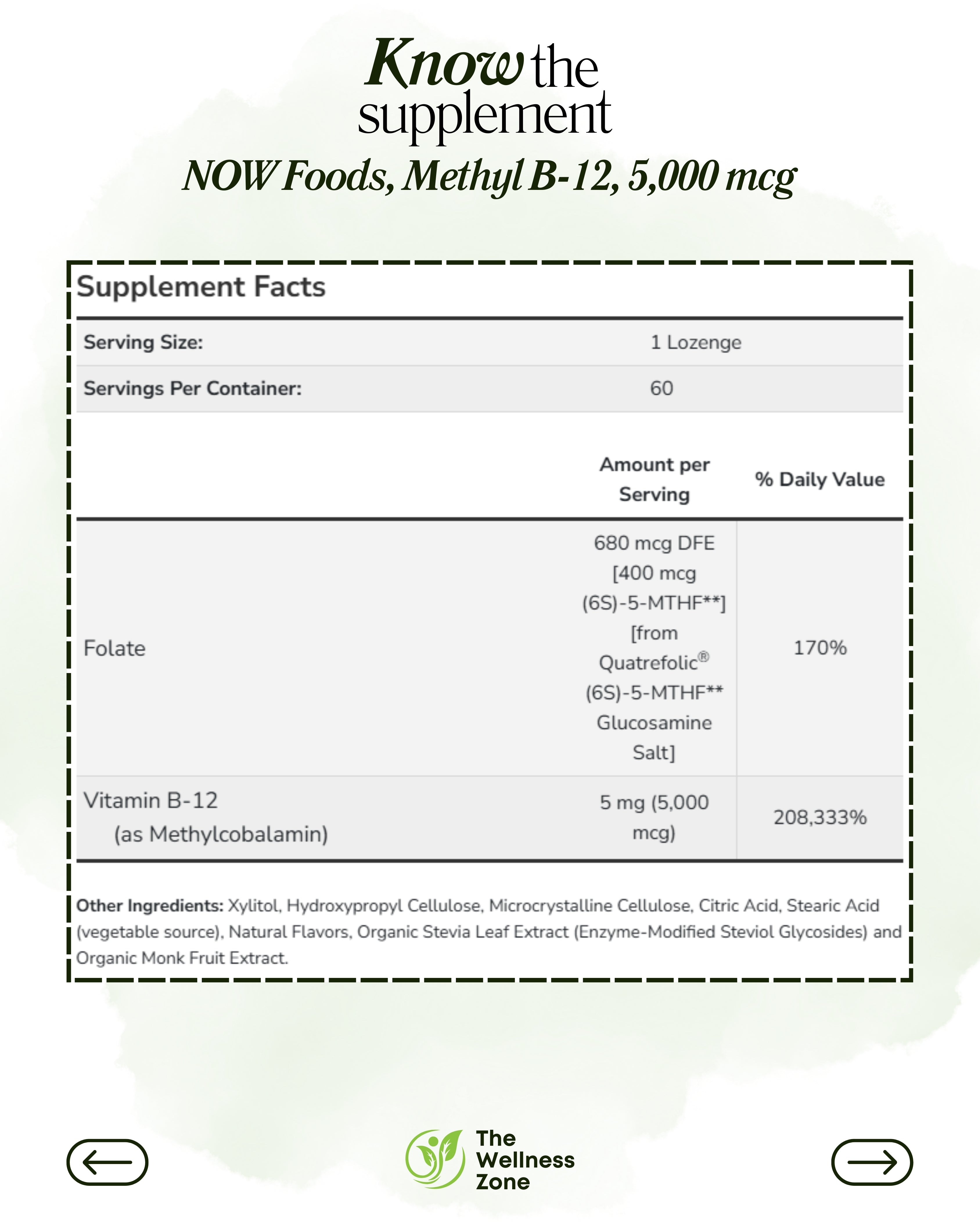 NOW Foods, Methyl B-12, 5,000 mcg, 60 Lozenge