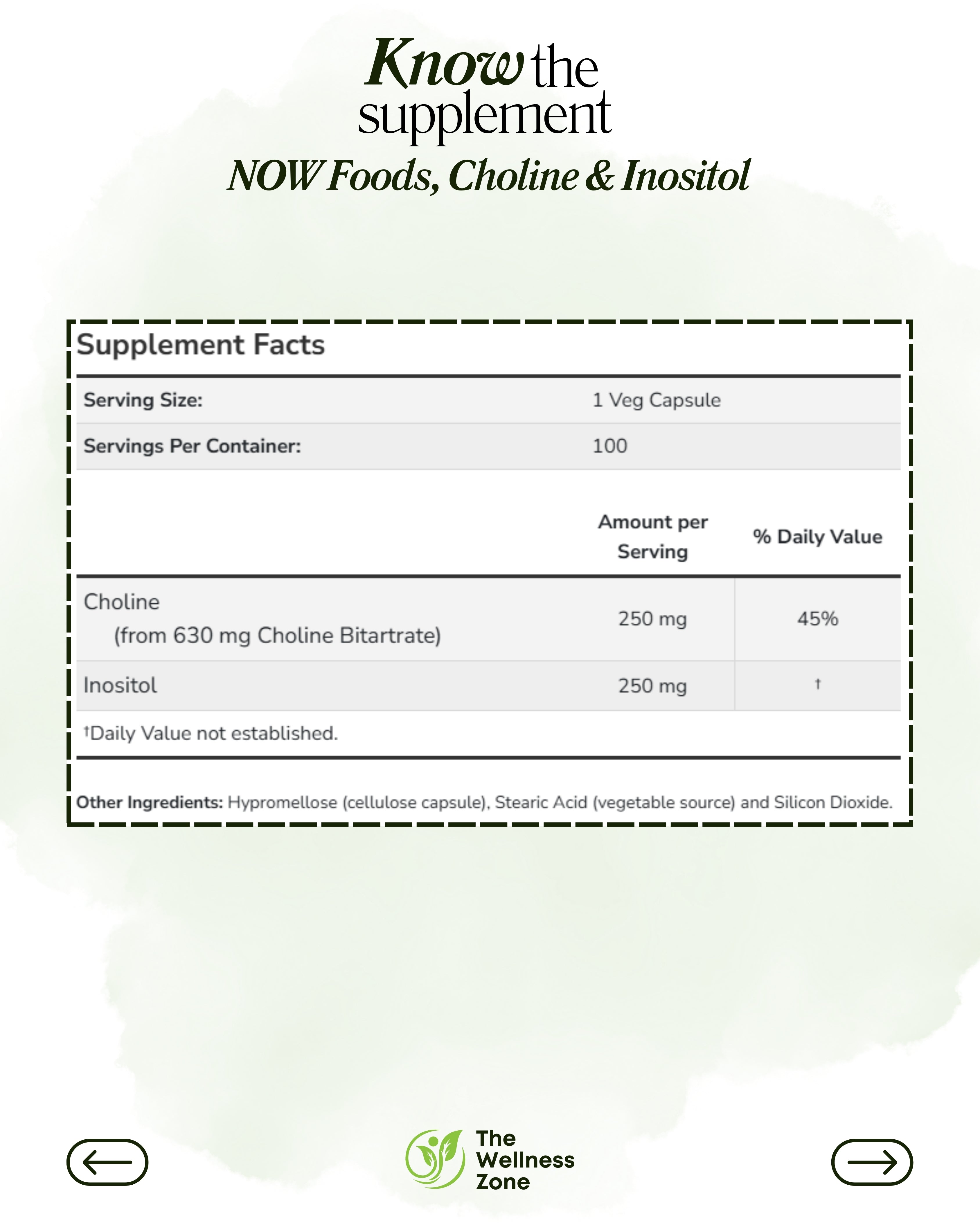 🌿 NOW Foods, Choline & Inositol, 100 Veg Capsules
