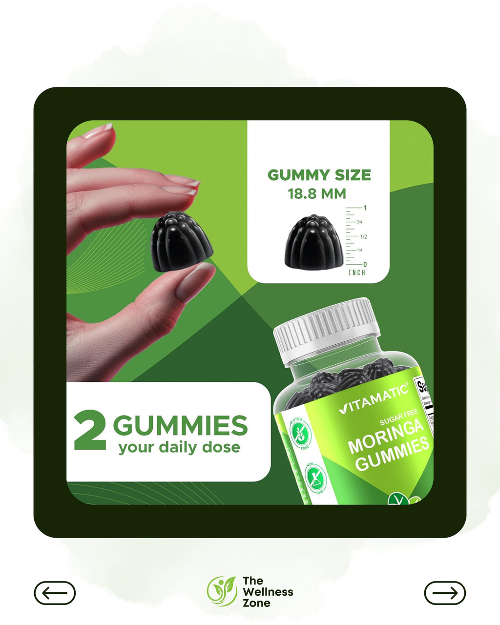 🌿 Vitamatic, Sugar Free Moringa Gummies, 60 Gummies (5,000 mg per Gummy)