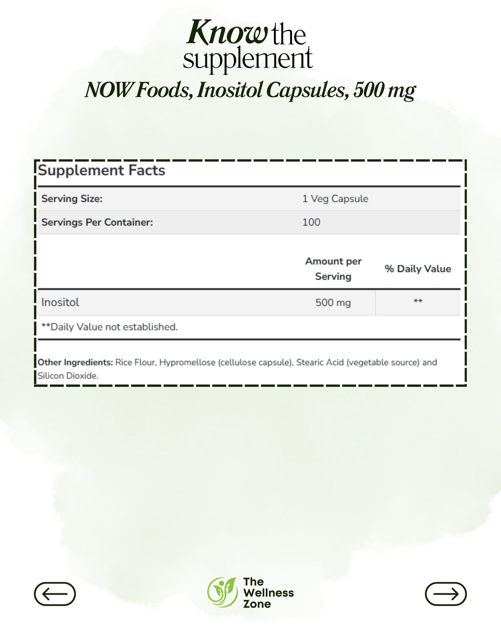 🌿 NOW Foods, Inositol Capsules, 500 mg, 100 Veg Capsules