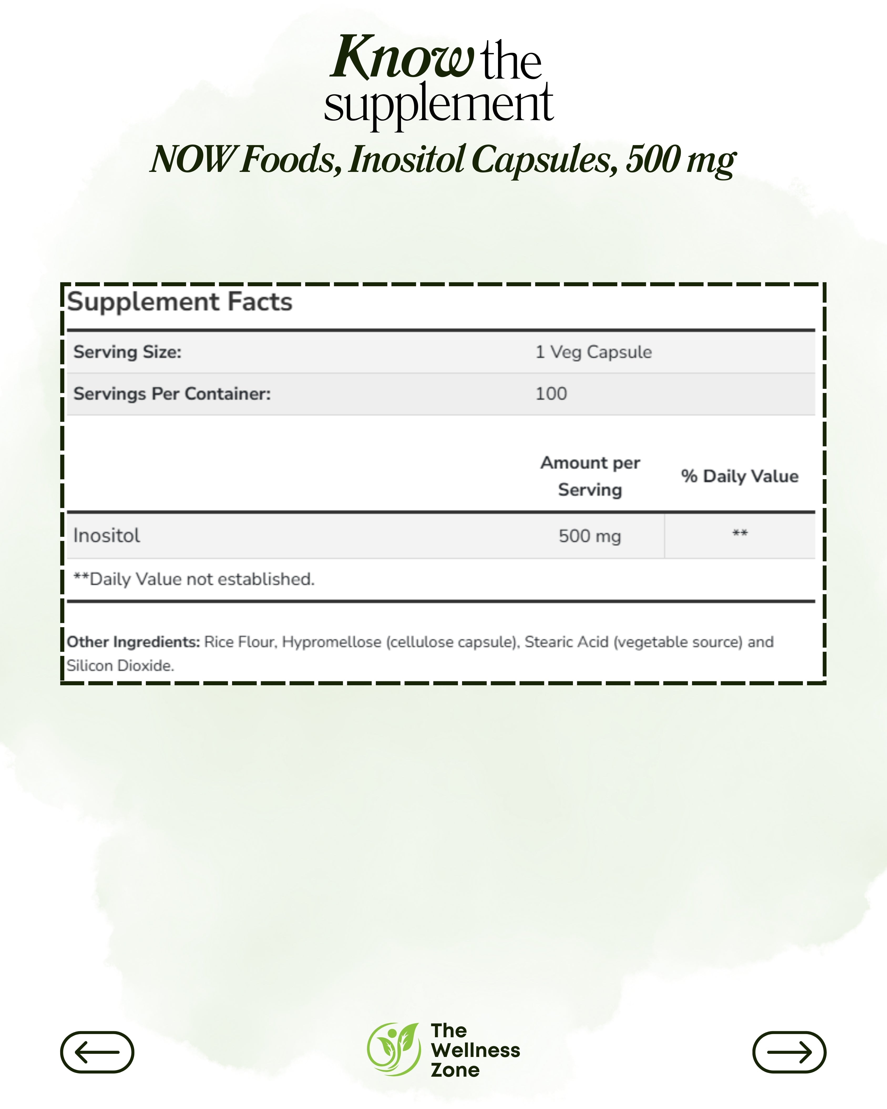 🌿 NOW Foods, Inositol Capsules, 500 mg, 100 Veg Capsules