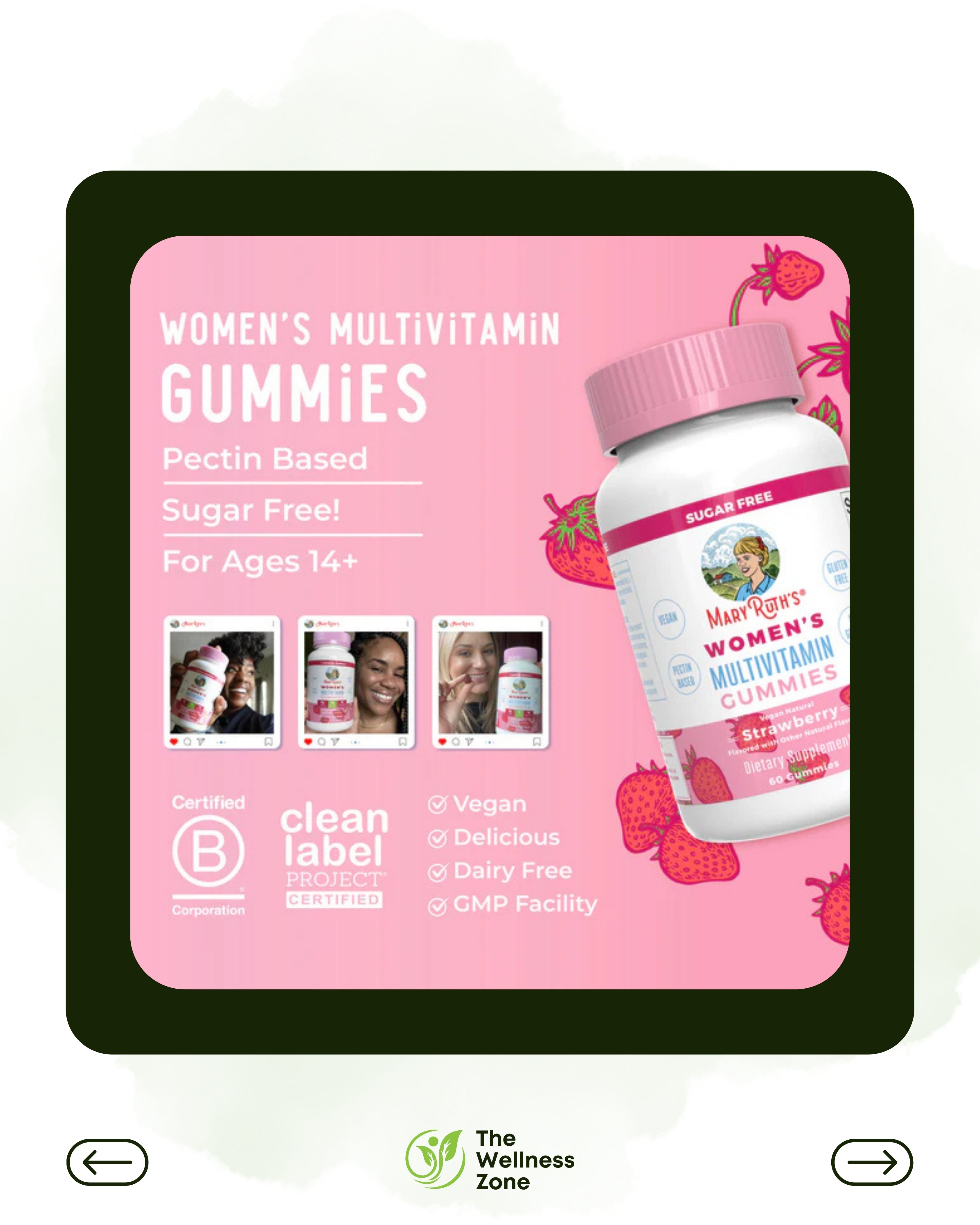 🌿 MaryRuth's, Women's Multivitamin Gummies, Strawberry , 60 Gummies