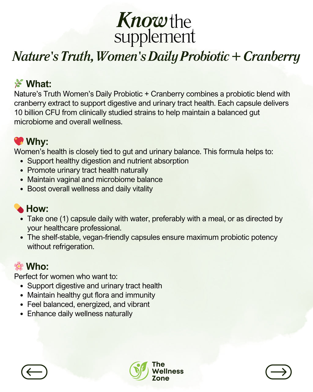 🌿 Nature's Truth, Women's Daily Probiotic + Cranberry, 40 Capsules