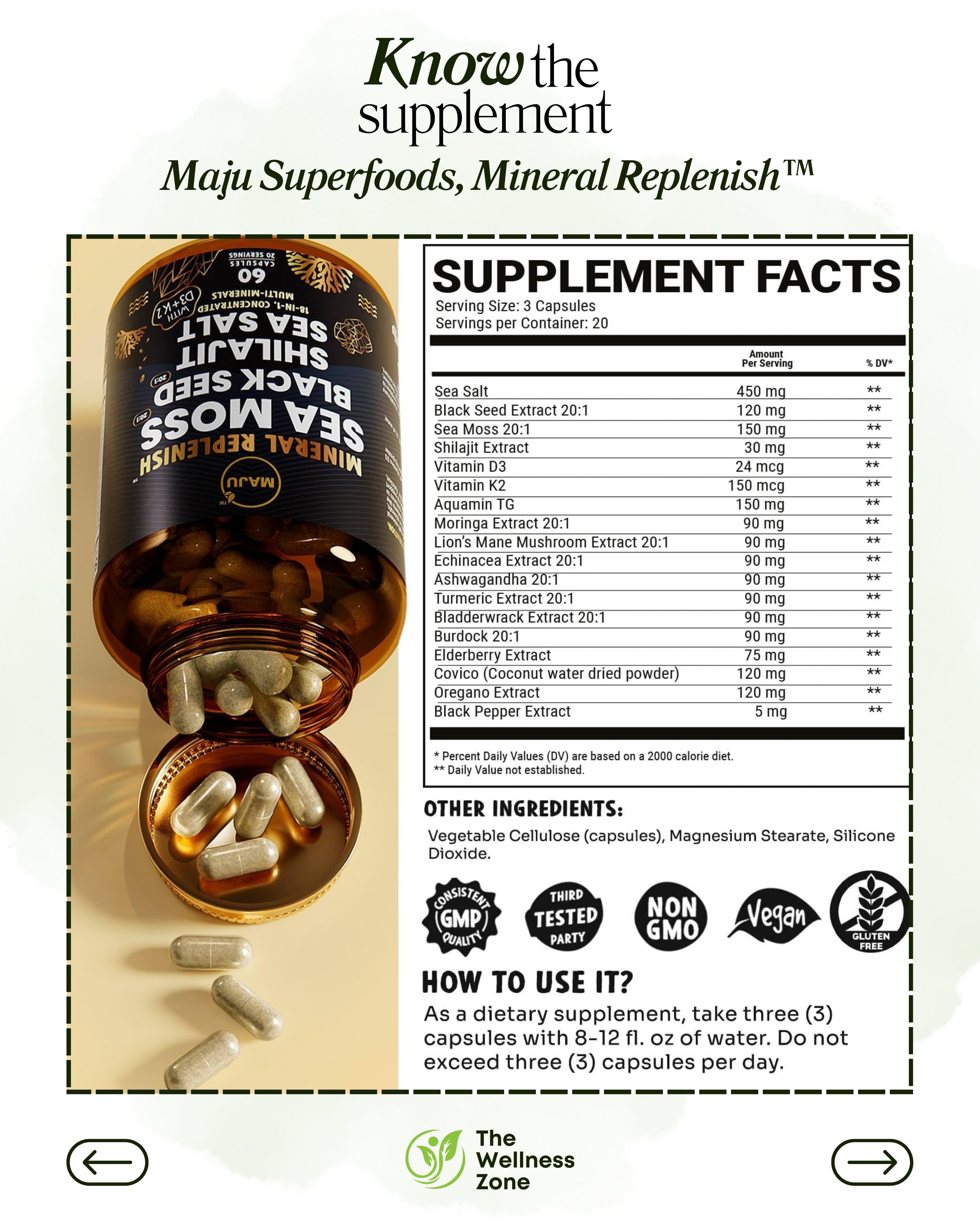🌿 Maju Superfoods, Mineral Replenish™ , 60 Capsules