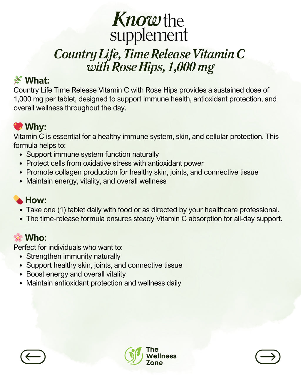 🌿 Country Life, Time Release Vitamin C with Rose Hips, 1,000 mg, 90 Tablets