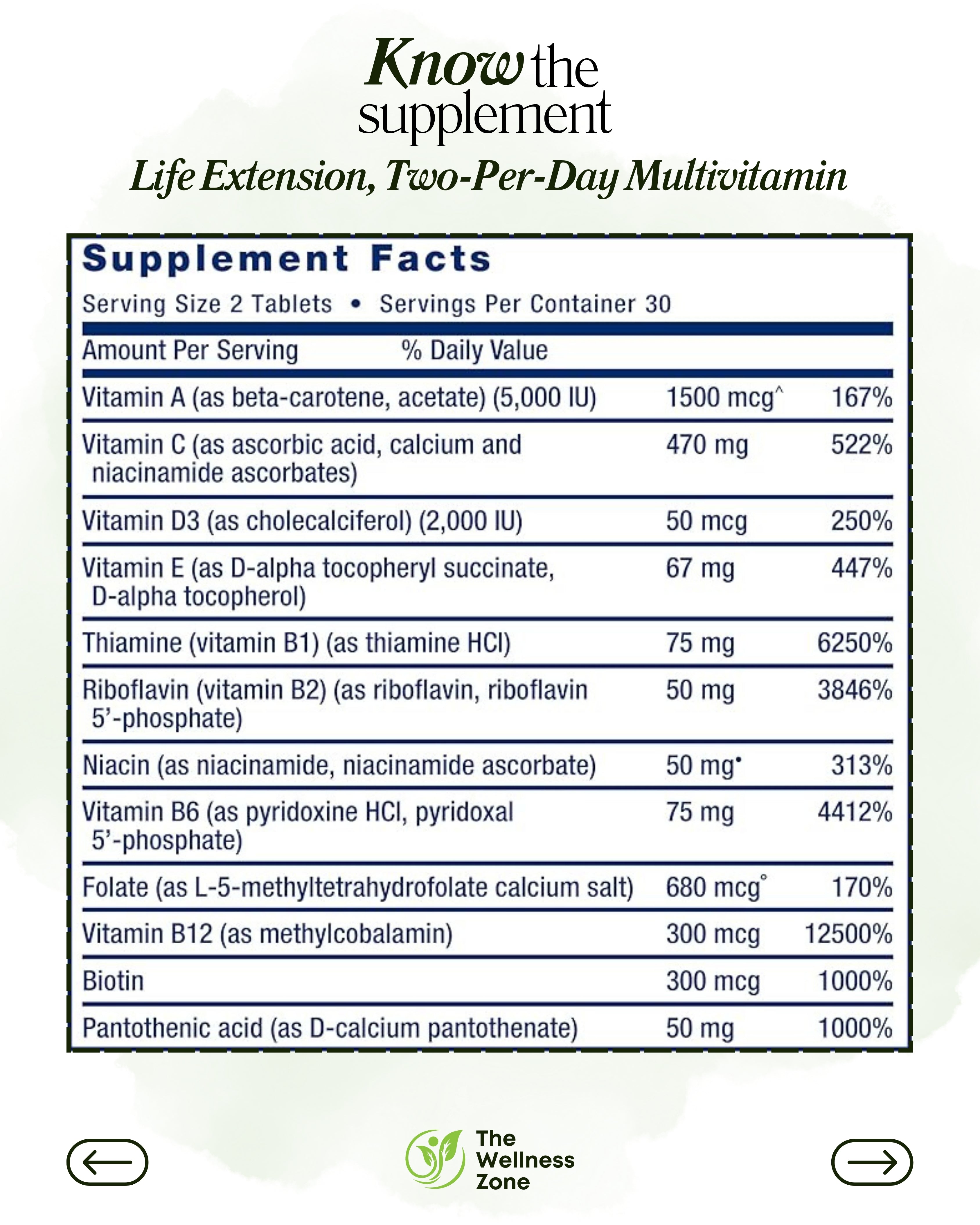 🌿 Life Extension, Two-Per-Day Multivitamin, 60 Tablets