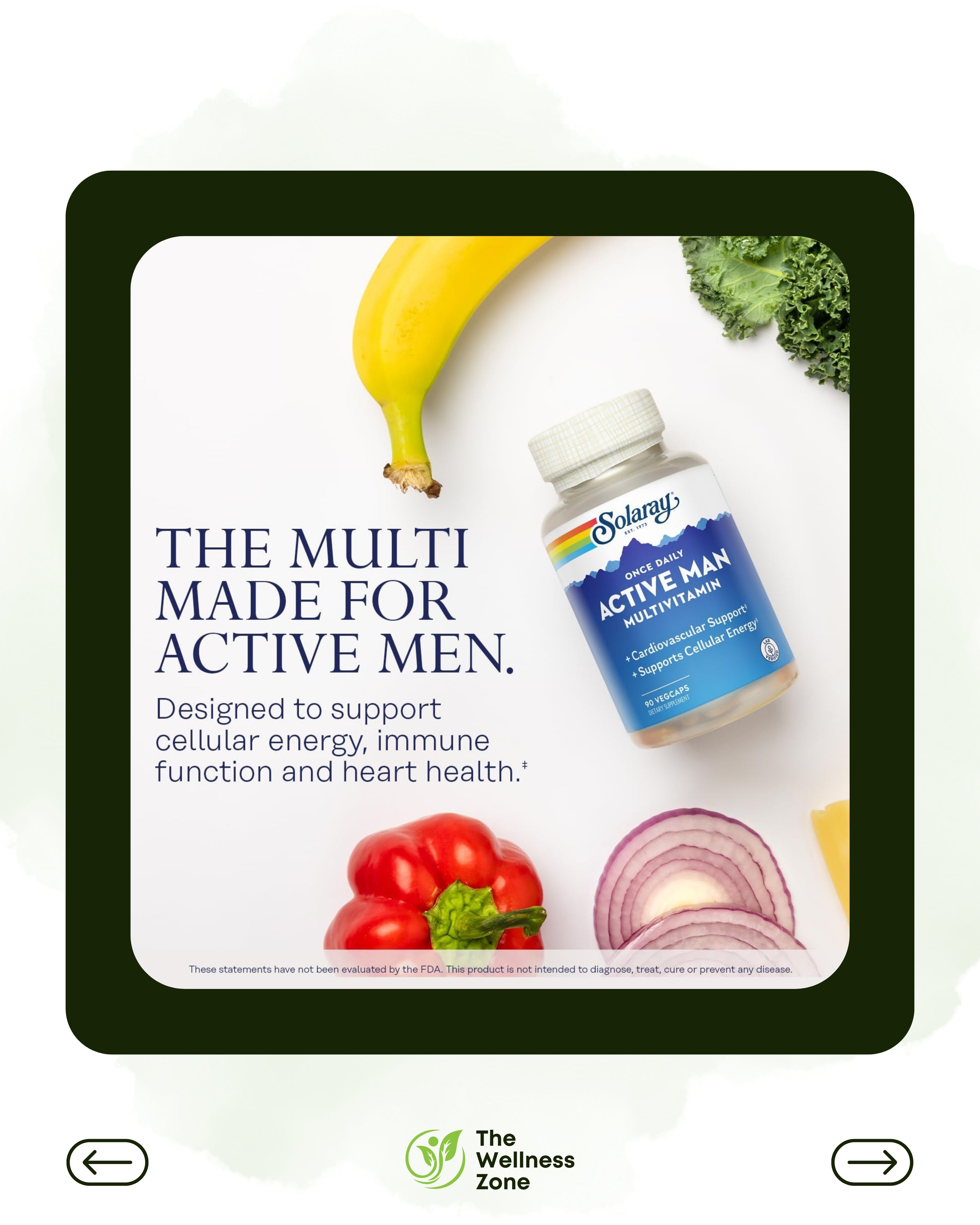 🌿 Solaray, Once Daily Active Man Multivitamin, 90 VegCaps