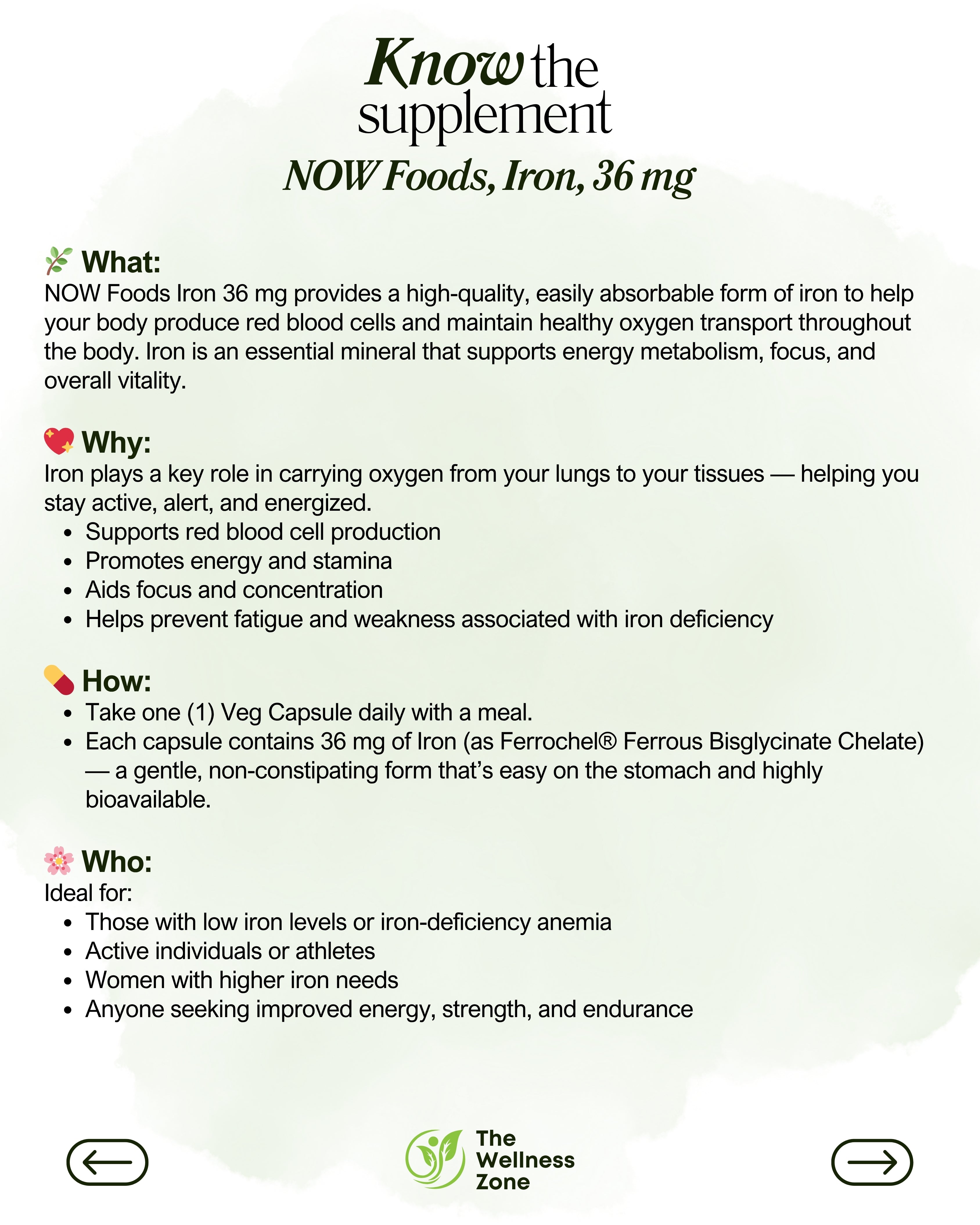 NOW Foods, Iron, 36 mg, 90 Veg Capsules