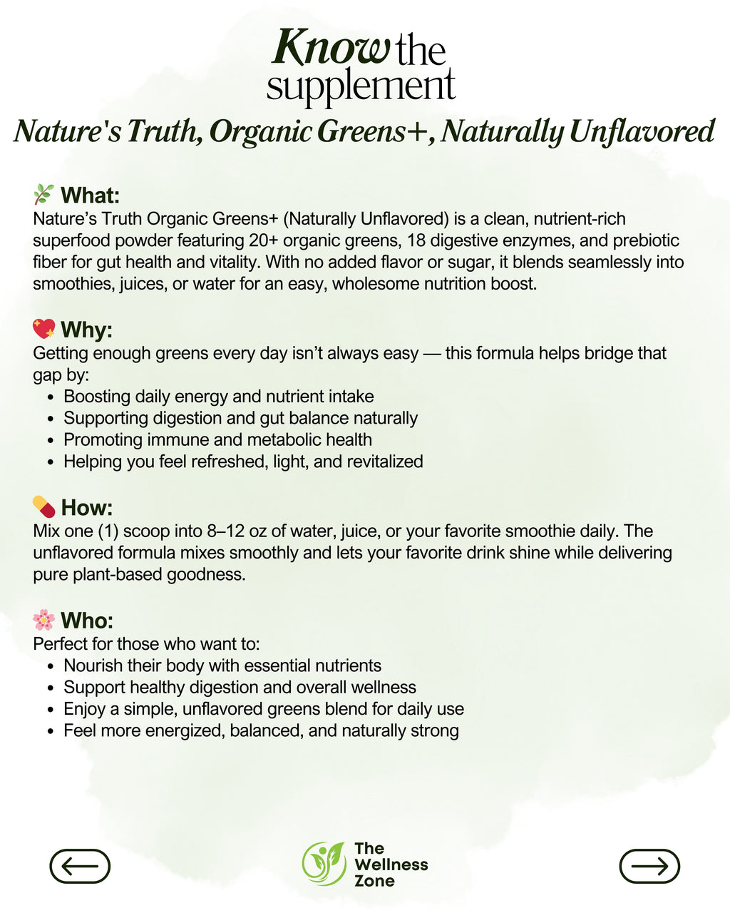 🌿 Nature's Truth, Organic Greens+, Naturally Unflavored, 5.29 oz (150 g)
