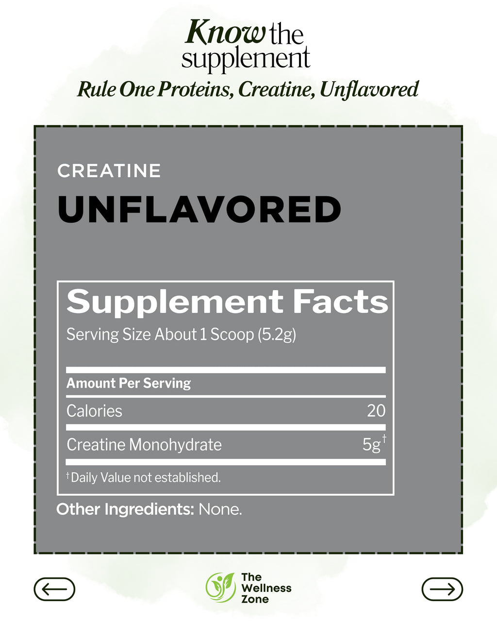 🌿 Rule One Proteins, Creatine, Unflavored, 5.5 oz (156 g)30 Servings