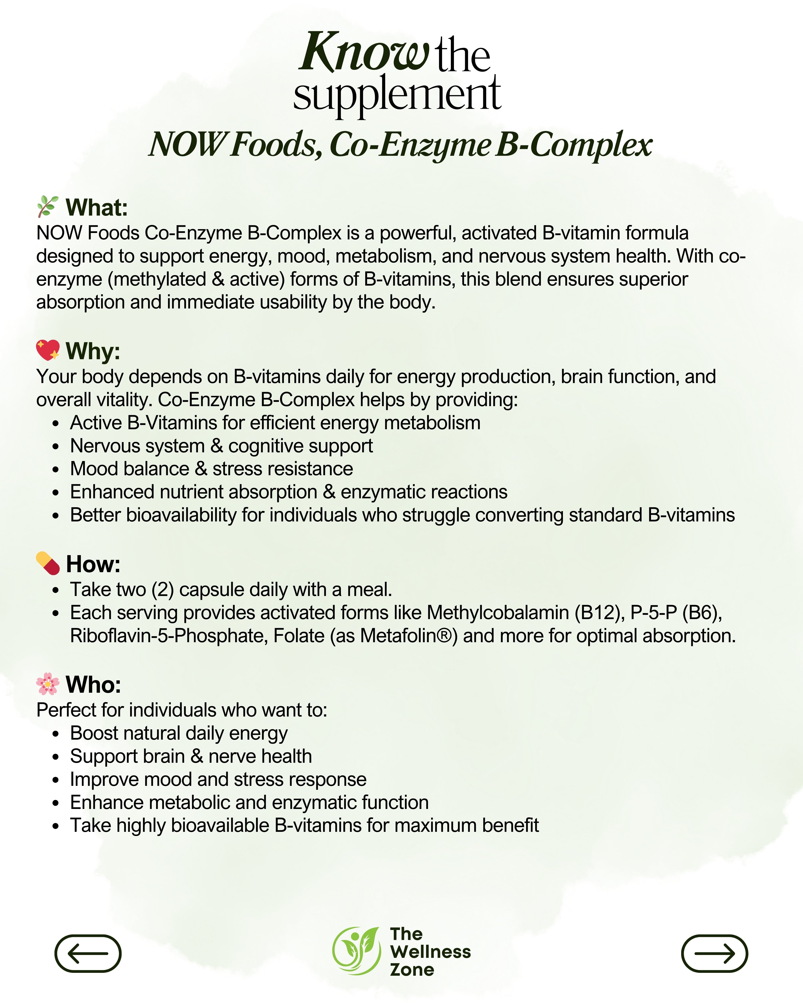 🌿 NOW Foods, Co-Enzyme B-Complex, 60 Veg Capsules