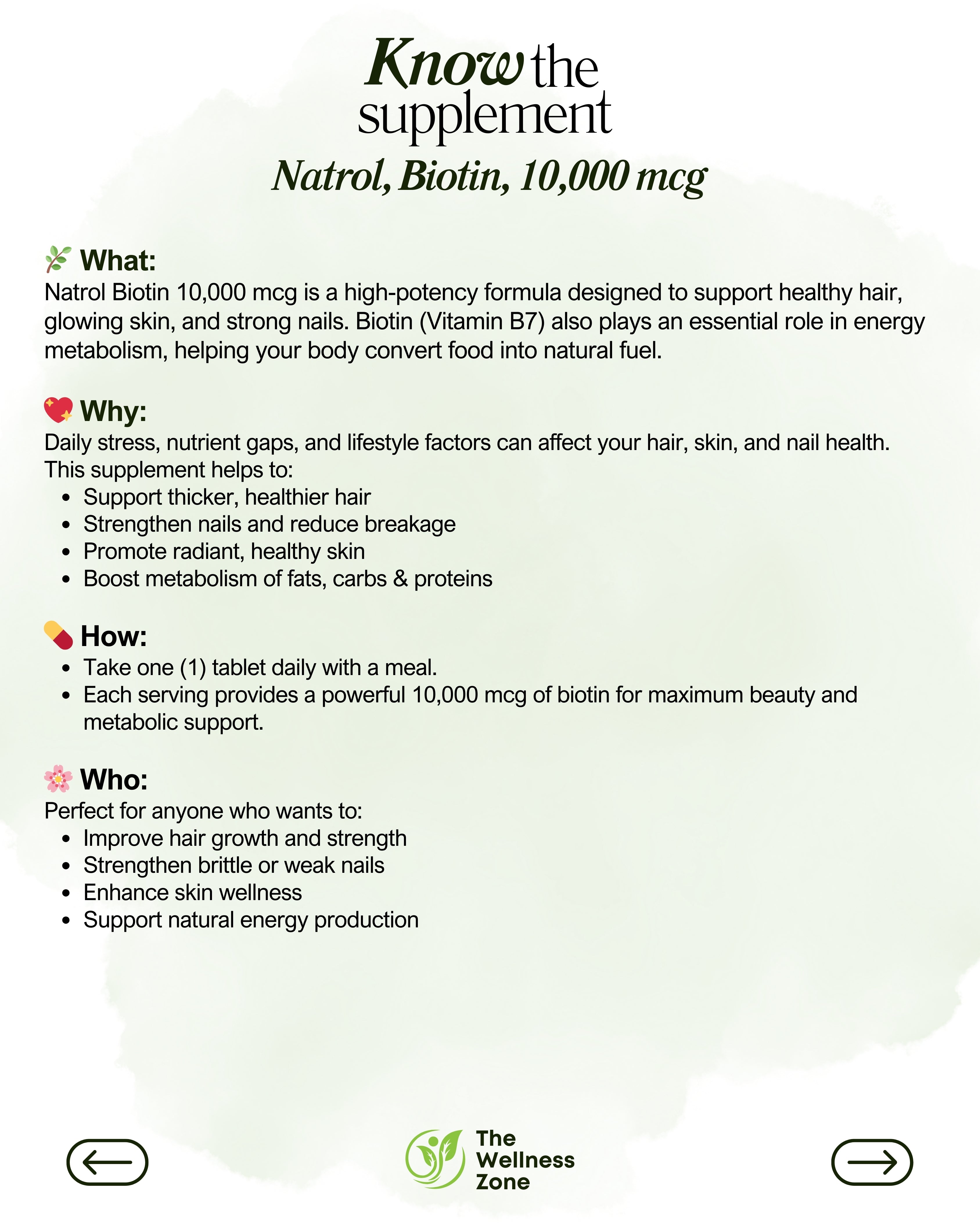 🌿 Natrol, Biotin, 100 Tablets