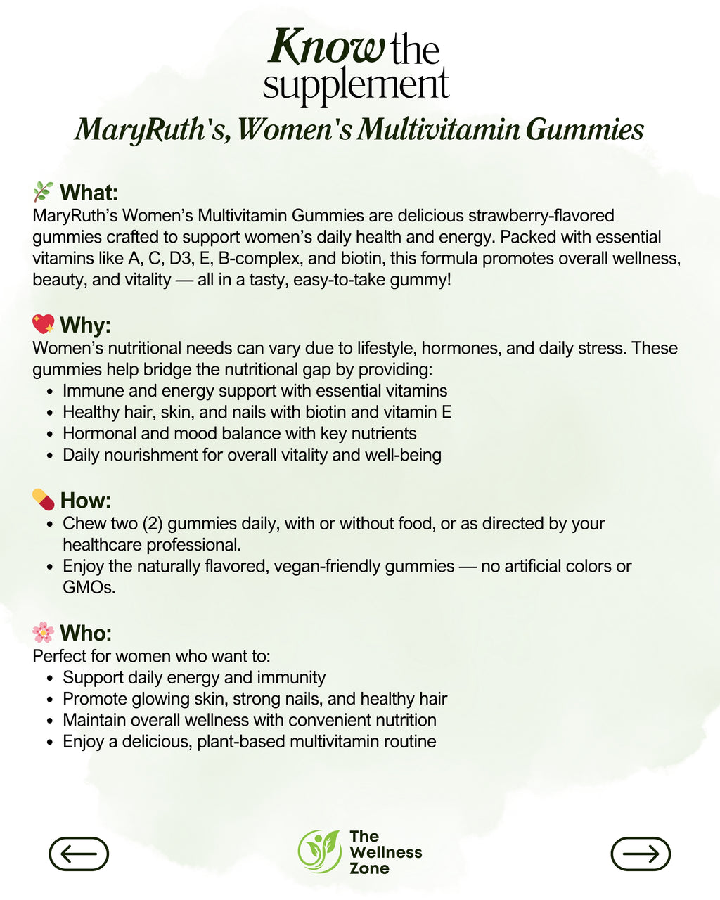 🌿 MaryRuth's, Women's Multivitamin Gummies, Strawberry , 60 Gummies
