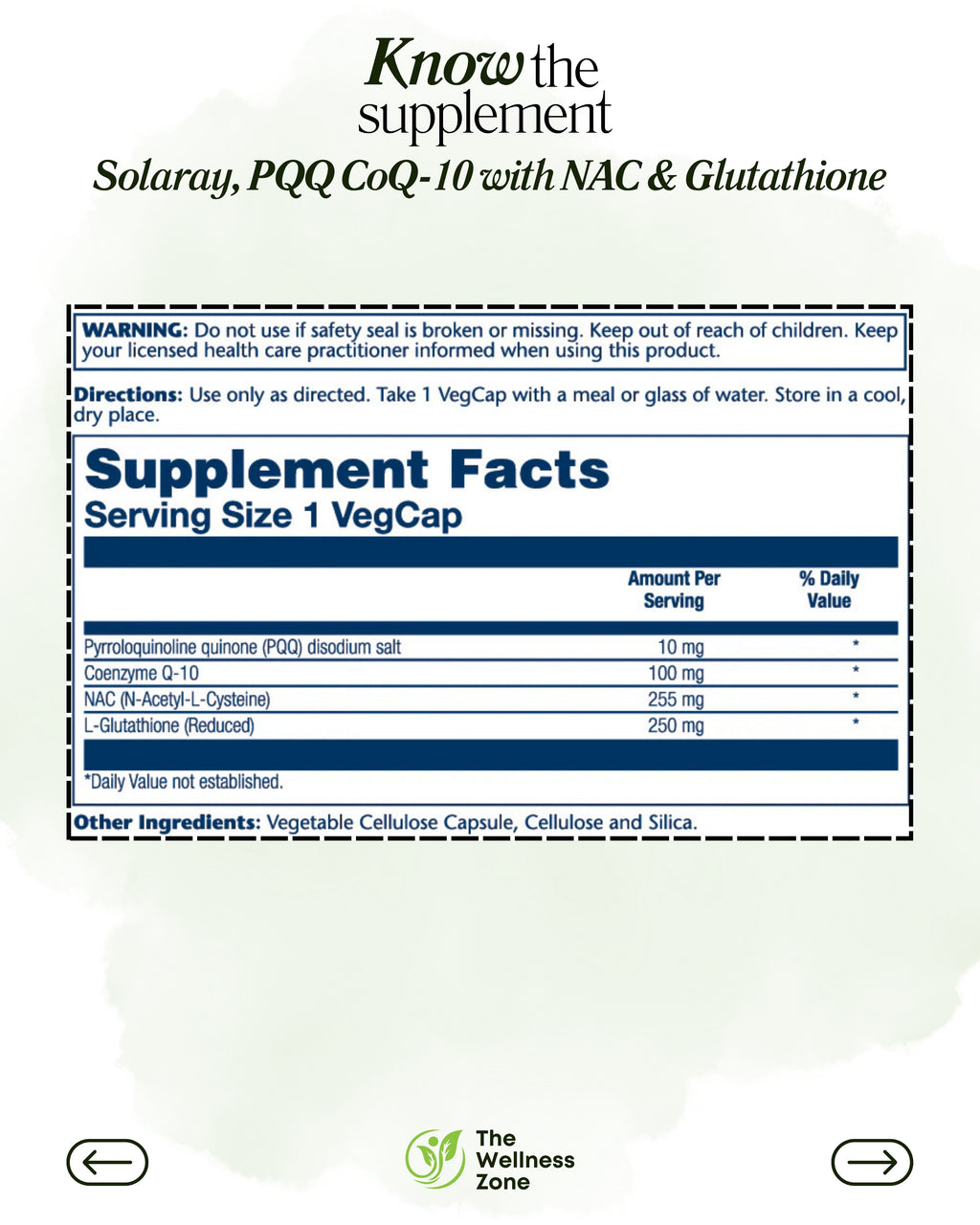 🌿 Solaray, PQQ CoQ-10 with NAC & Glutathione, 30 VegCaps