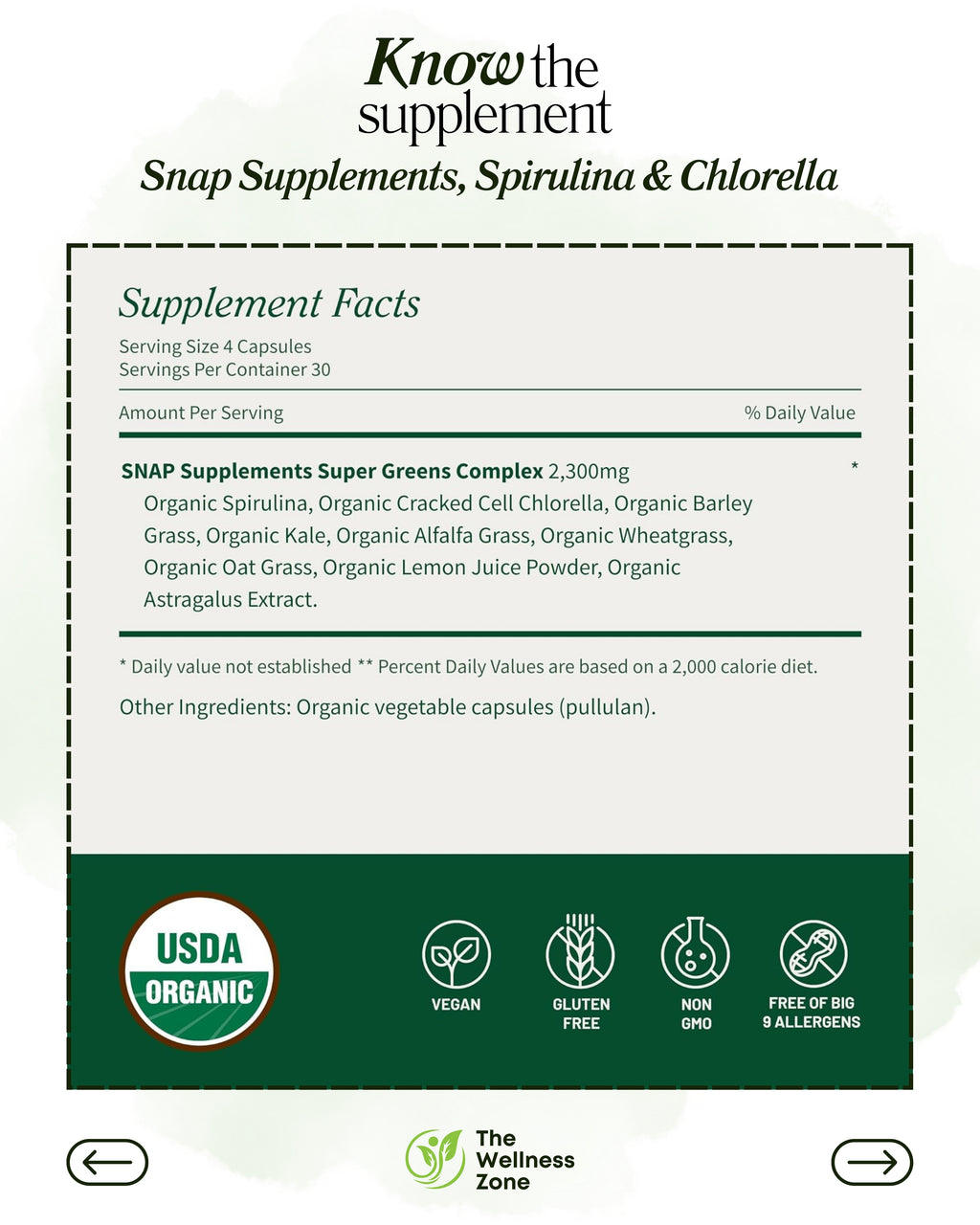 Snap Supplements, Spirulina & Chlorella