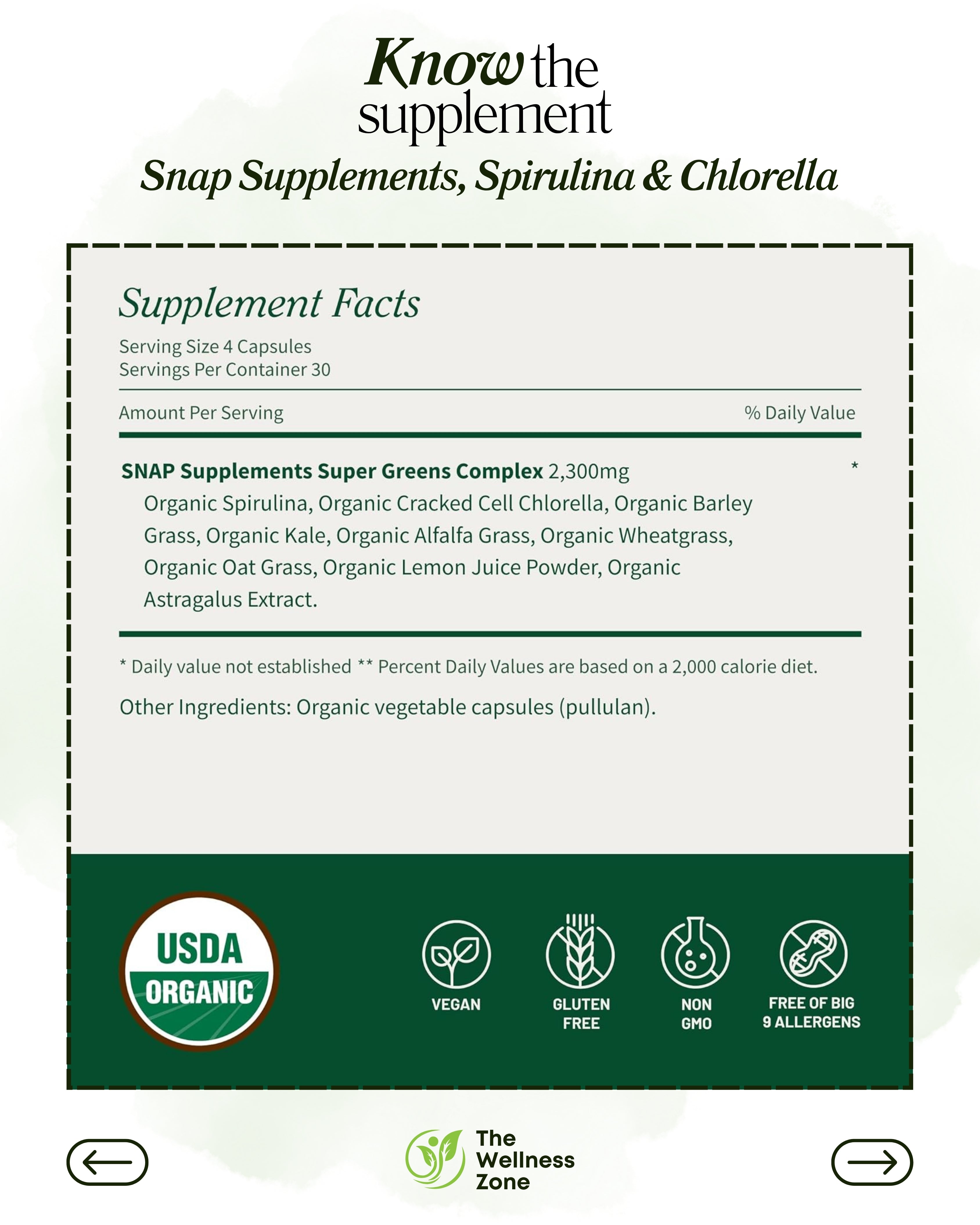 Snap Supplements, Spirulina & Chlorella