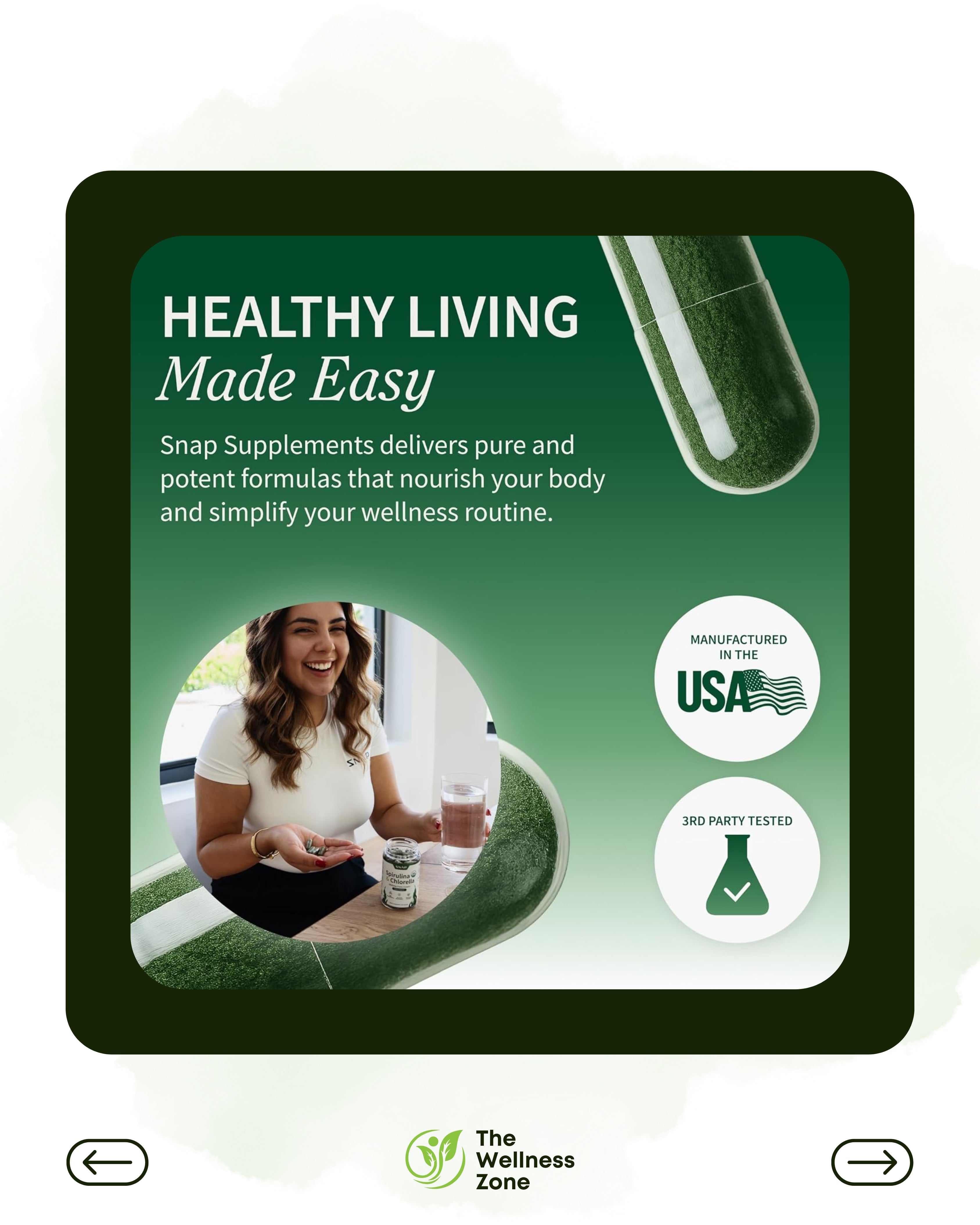 Snap Supplements, Spirulina & Chlorella