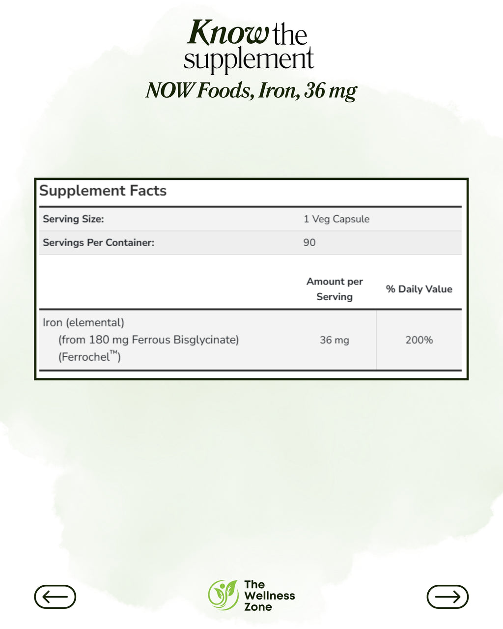 NOW Foods, Iron, 36 mg, 90 Veg Capsules