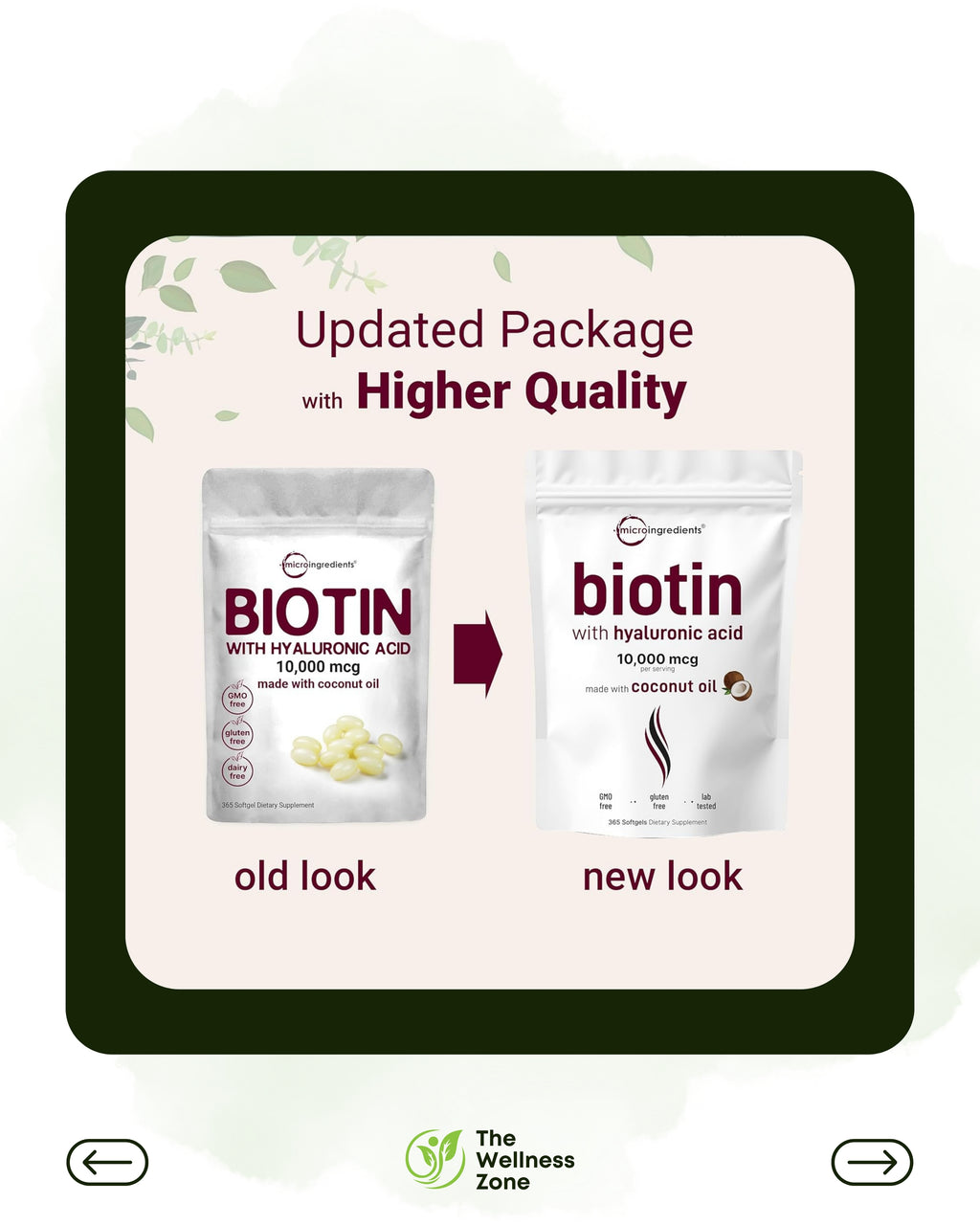 🌿 Micro Ingredients, Biotin with Hyaluronic Acid, 365 Softgels