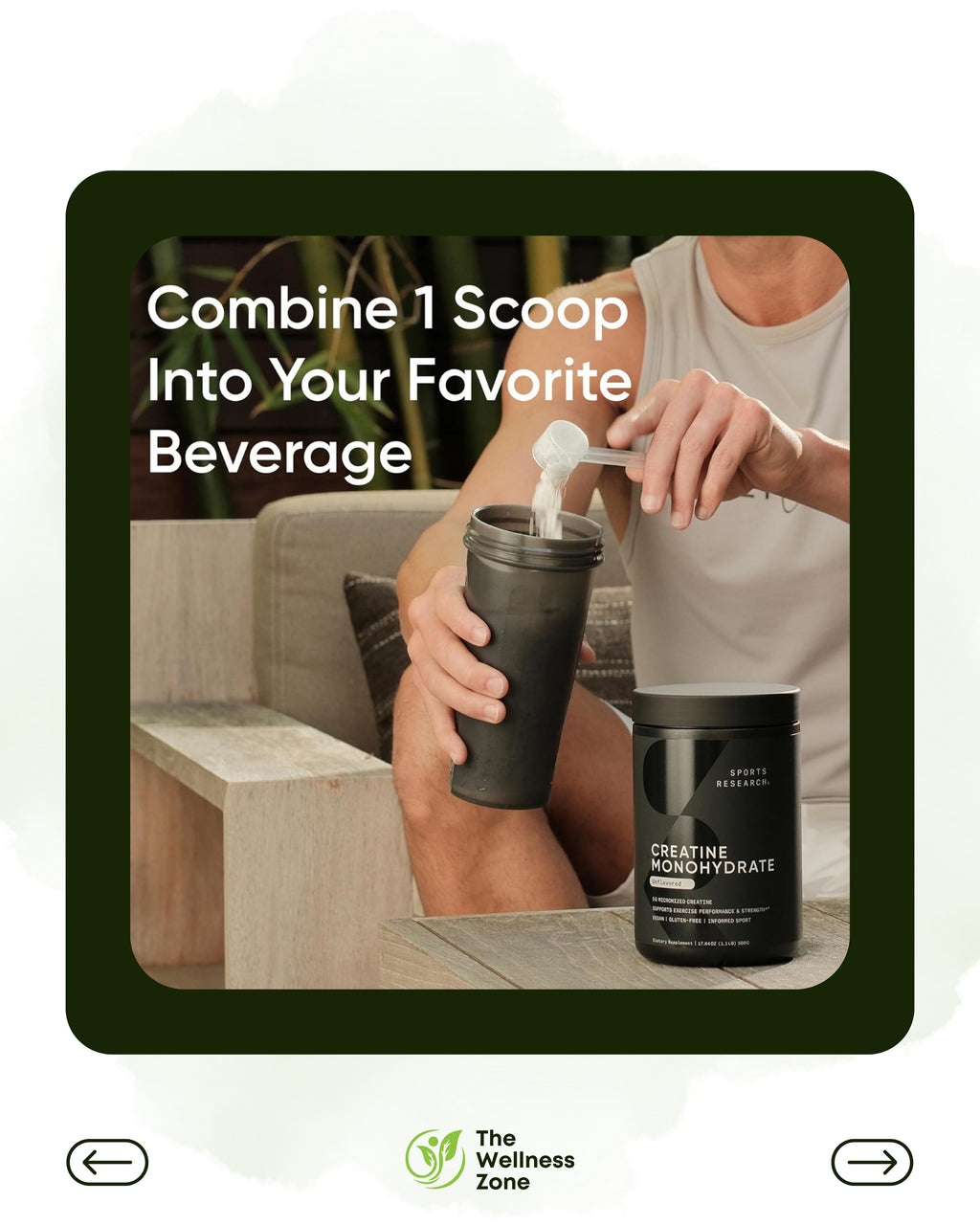 🌿 Sports Research, Creatine Monohydrate, Unflavored, 10.58 oz (300 g) 60 Servings