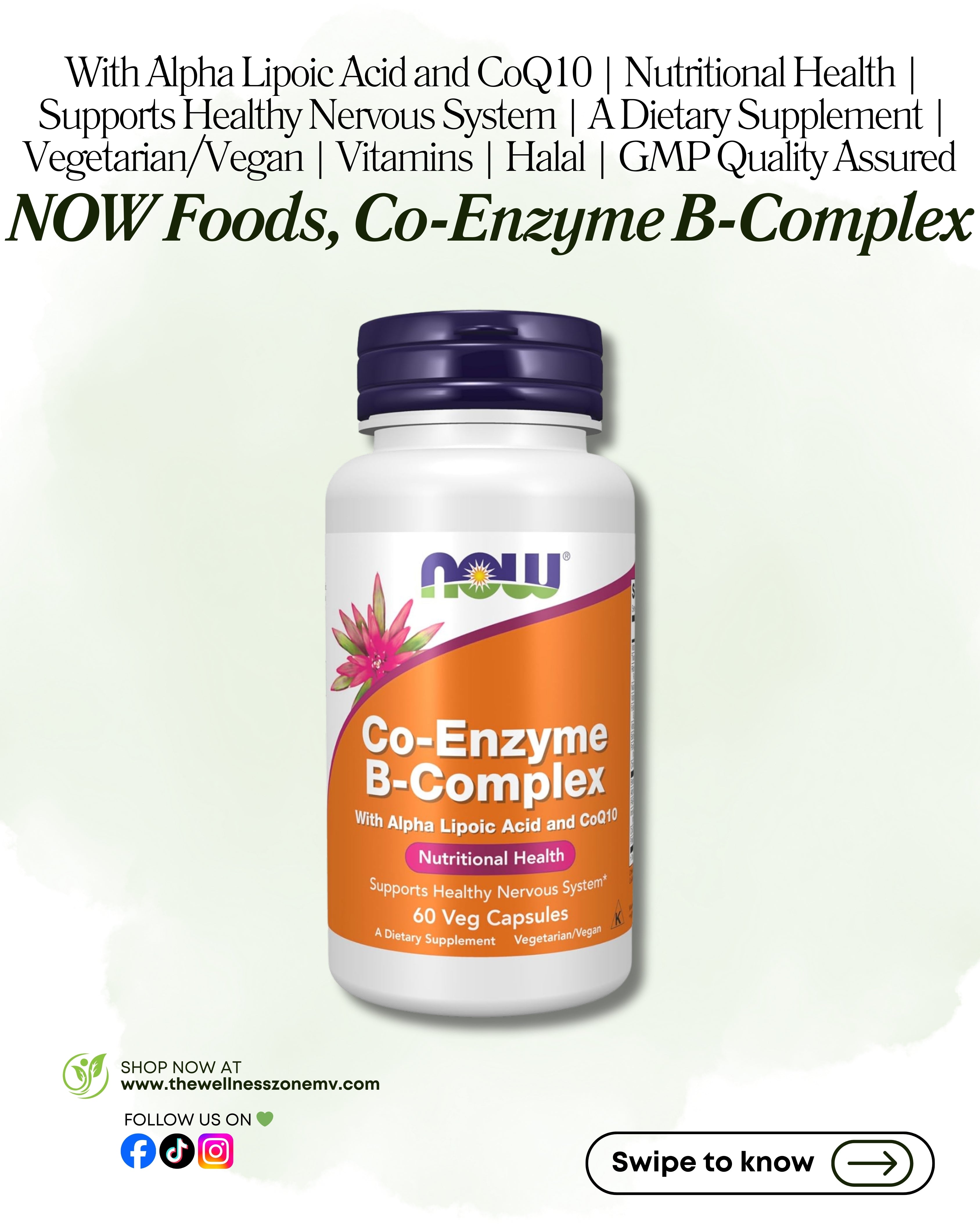 🌿 NOW Foods, Co-Enzyme B-Complex, 60 Veg Capsules