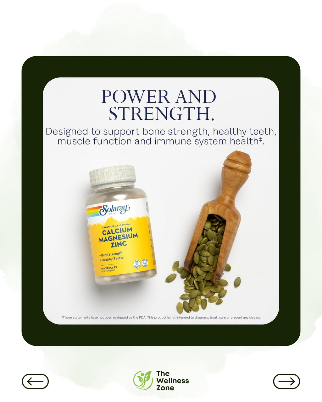 🌿 Solaray, Calcium Magnesium Zinc, 100 VegCaps