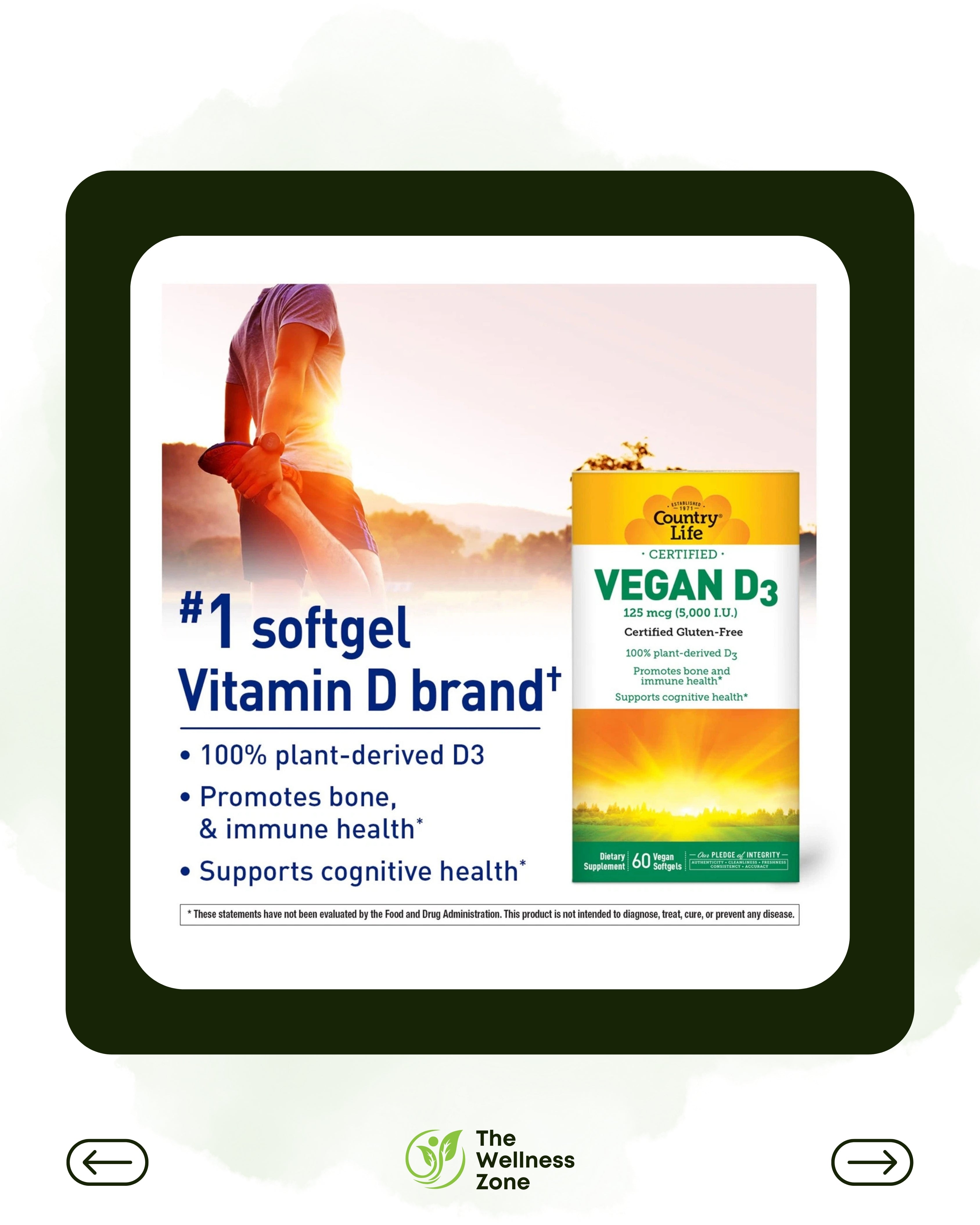 🌿 Country Life, Vitamin D3, 125 mcg (5,000 IU), 60 Softgels