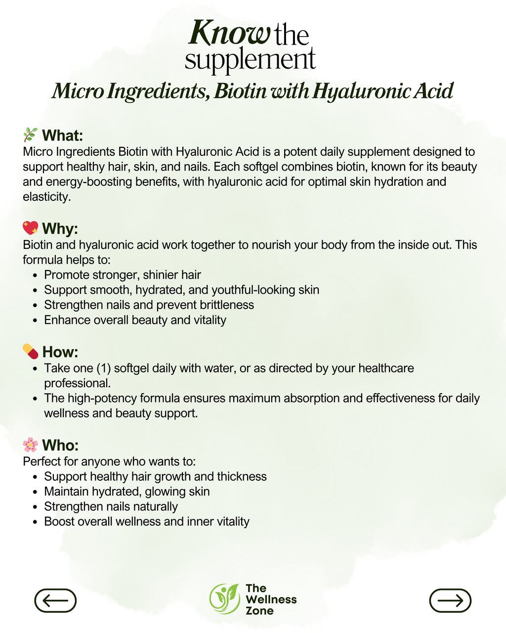 🌿 Micro Ingredients, Biotin with Hyaluronic Acid, 365 Softgels