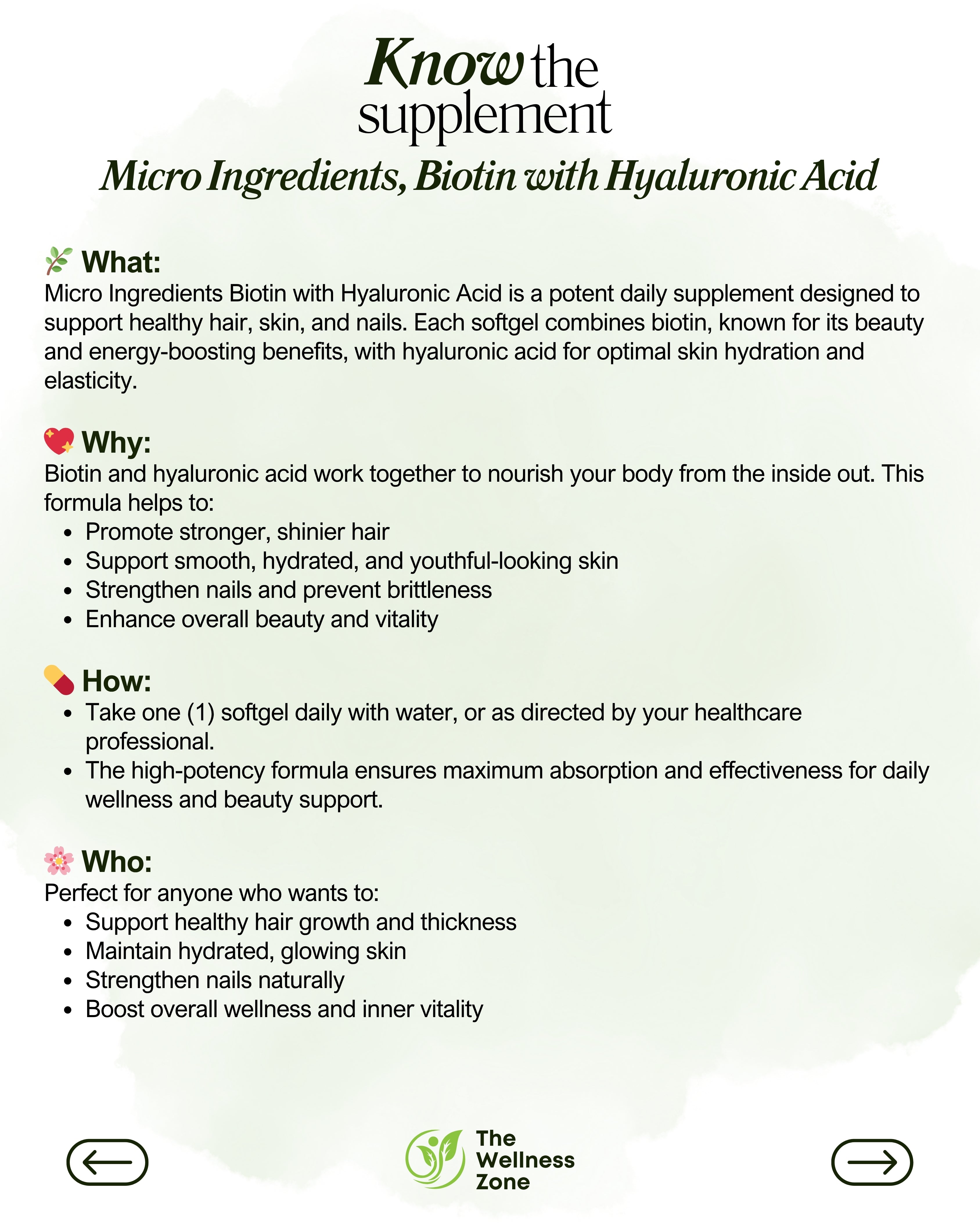 🌿 Micro Ingredients, Biotin with Hyaluronic Acid, 365 Softgels