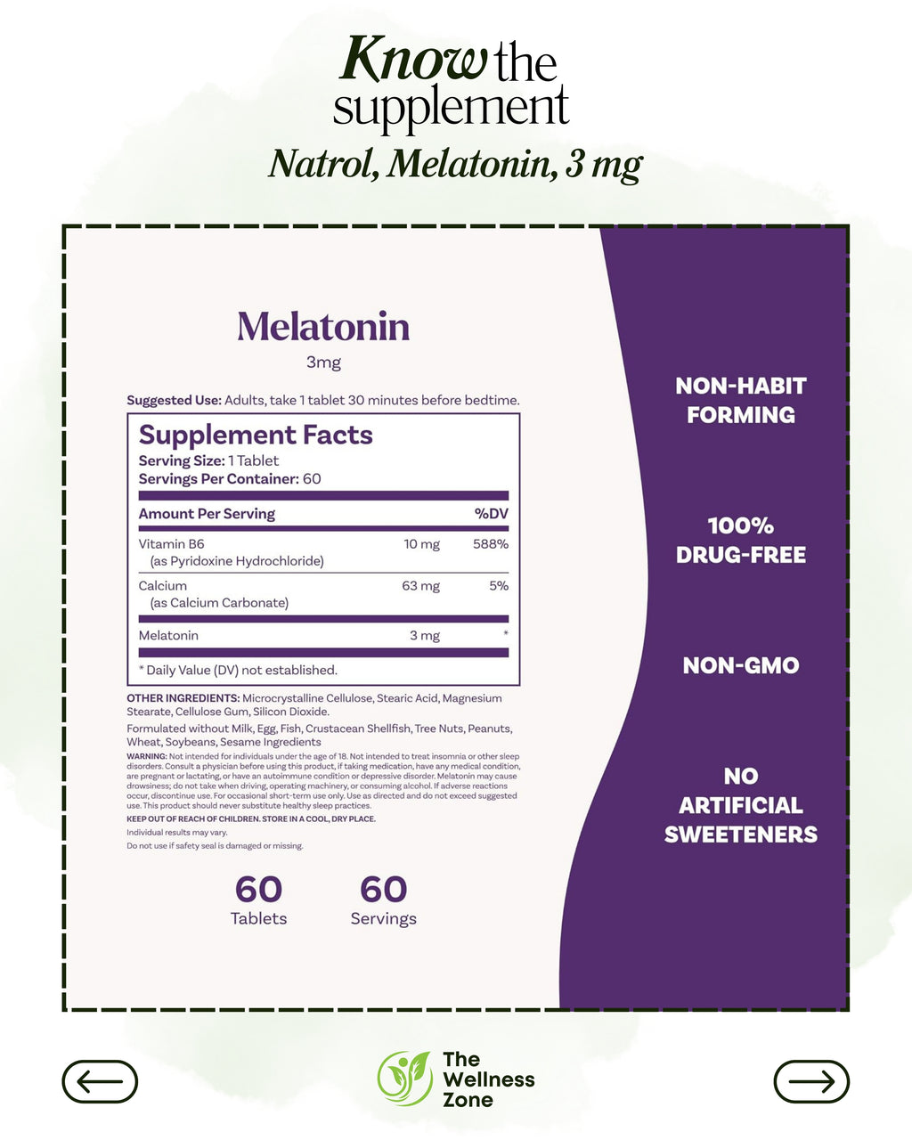 🌿 Natrol, Melatonin, 60 Tablets