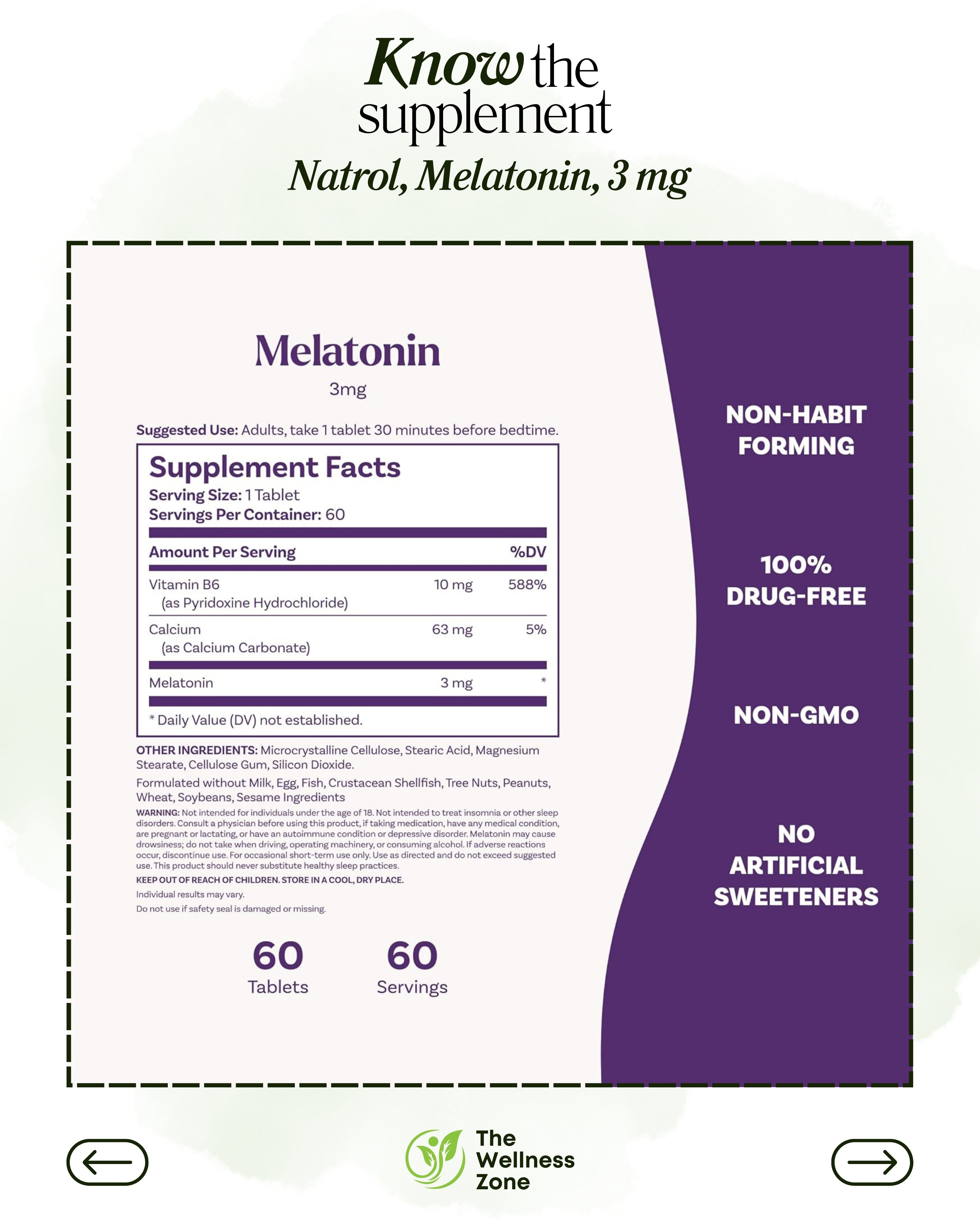 🌿 Natrol, Melatonin, 60 Tablets