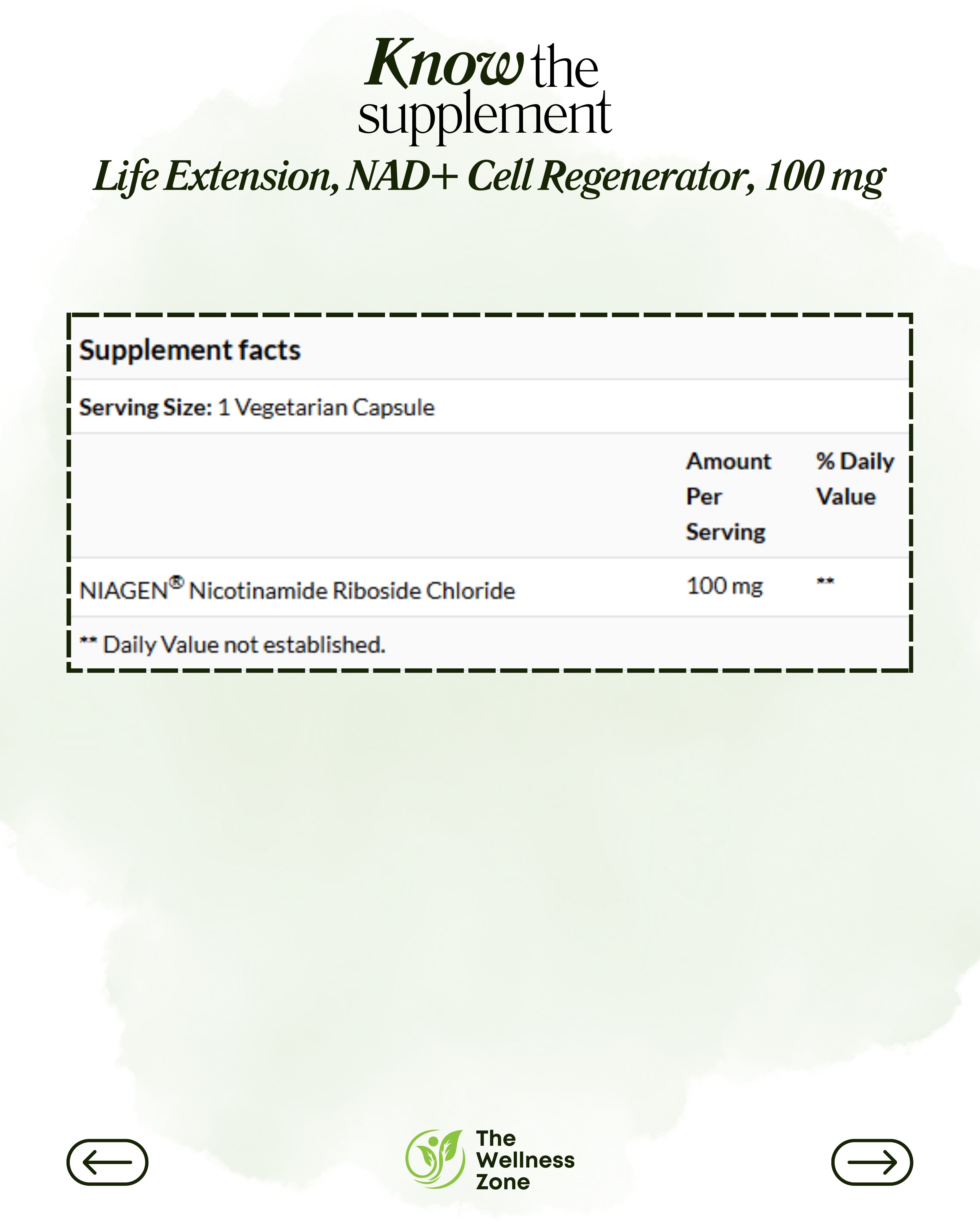 🌿 Life Extension, NAD+ Cell Regenerator, 100 mg, 30 Vegetarian Capsules