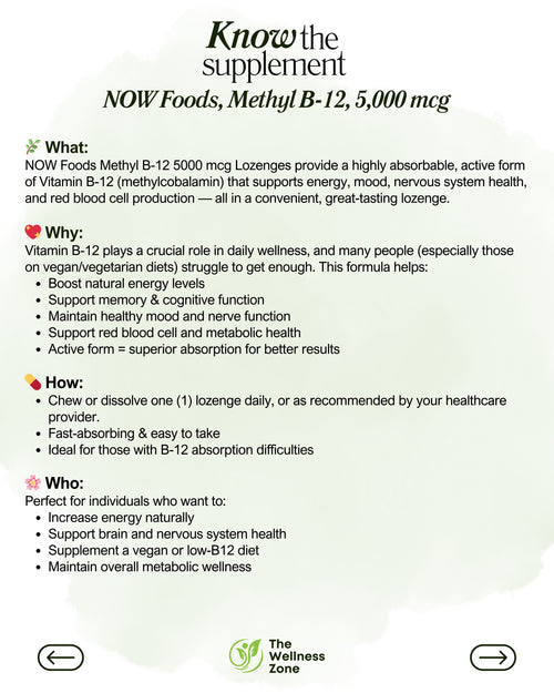 NOW Foods, Methyl B-12, 5,000 mcg, 60 Lozenge