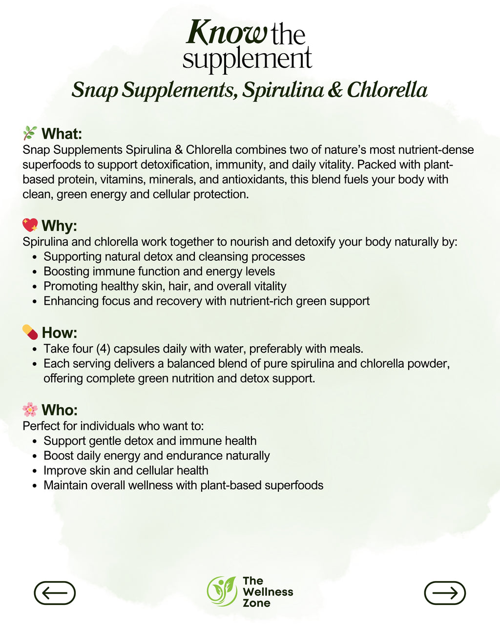 Snap Supplements, Spirulina & Chlorella