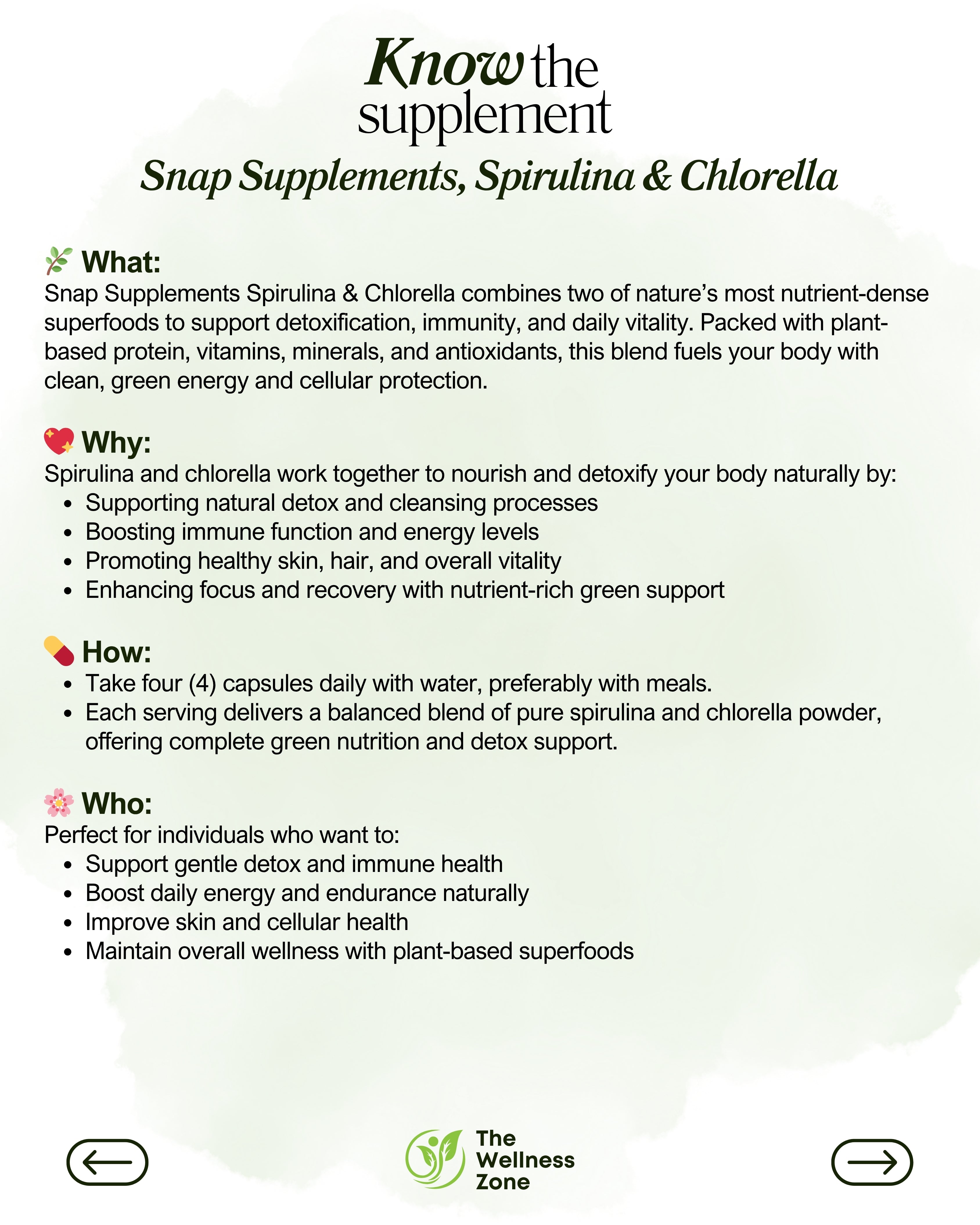 Snap Supplements, Spirulina & Chlorella