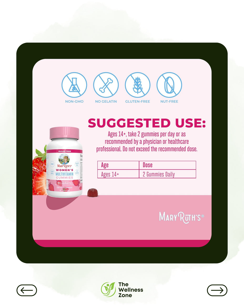 🌿 MaryRuth's, Women's Multivitamin Gummies, Strawberry , 60 Gummies