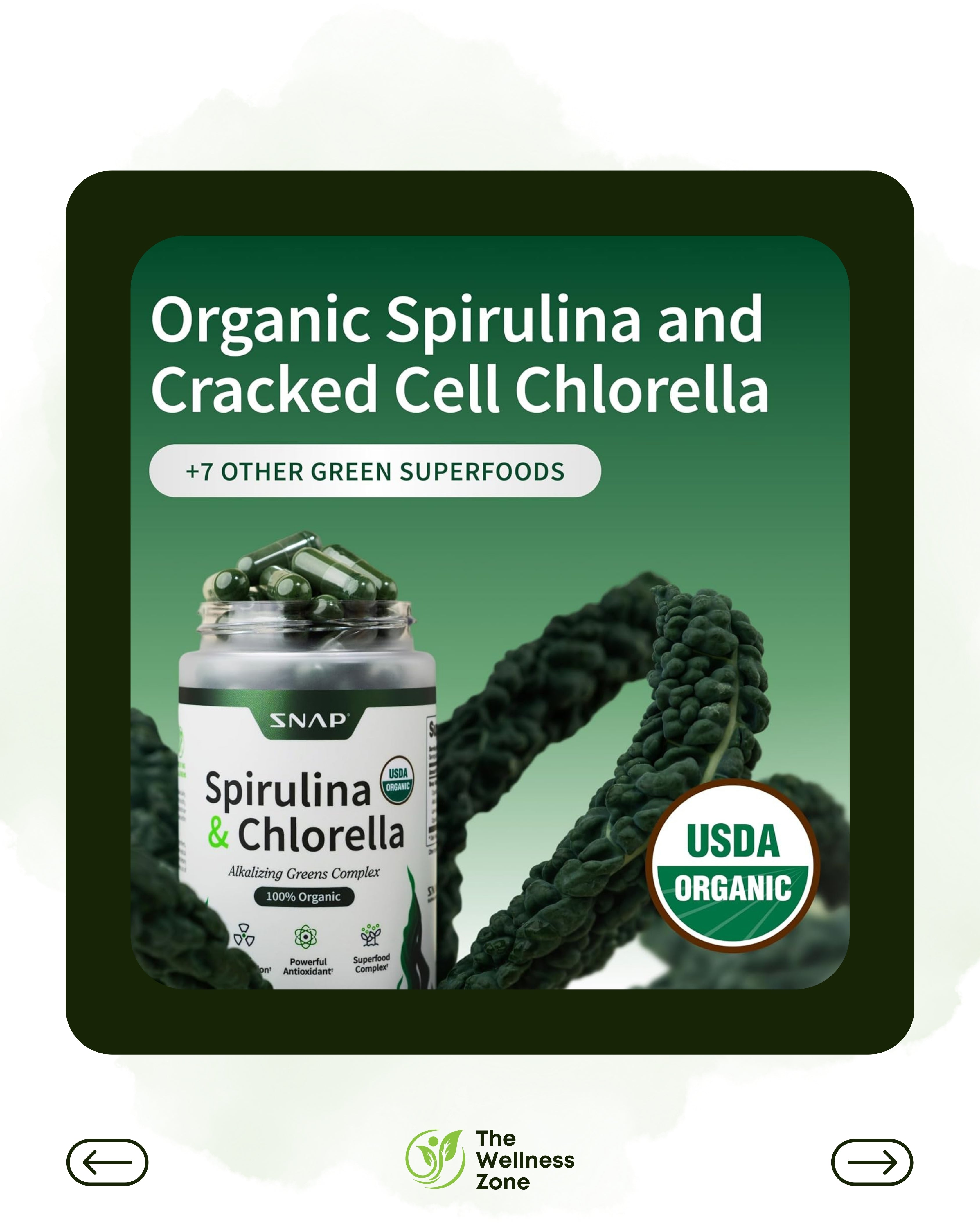 Snap Supplements, Spirulina & Chlorella