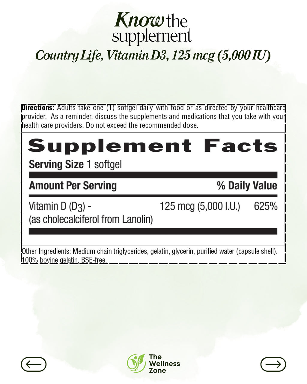 🌿 Country Life, Vitamin D3, 125 mcg (5,000 IU), 60 Softgels