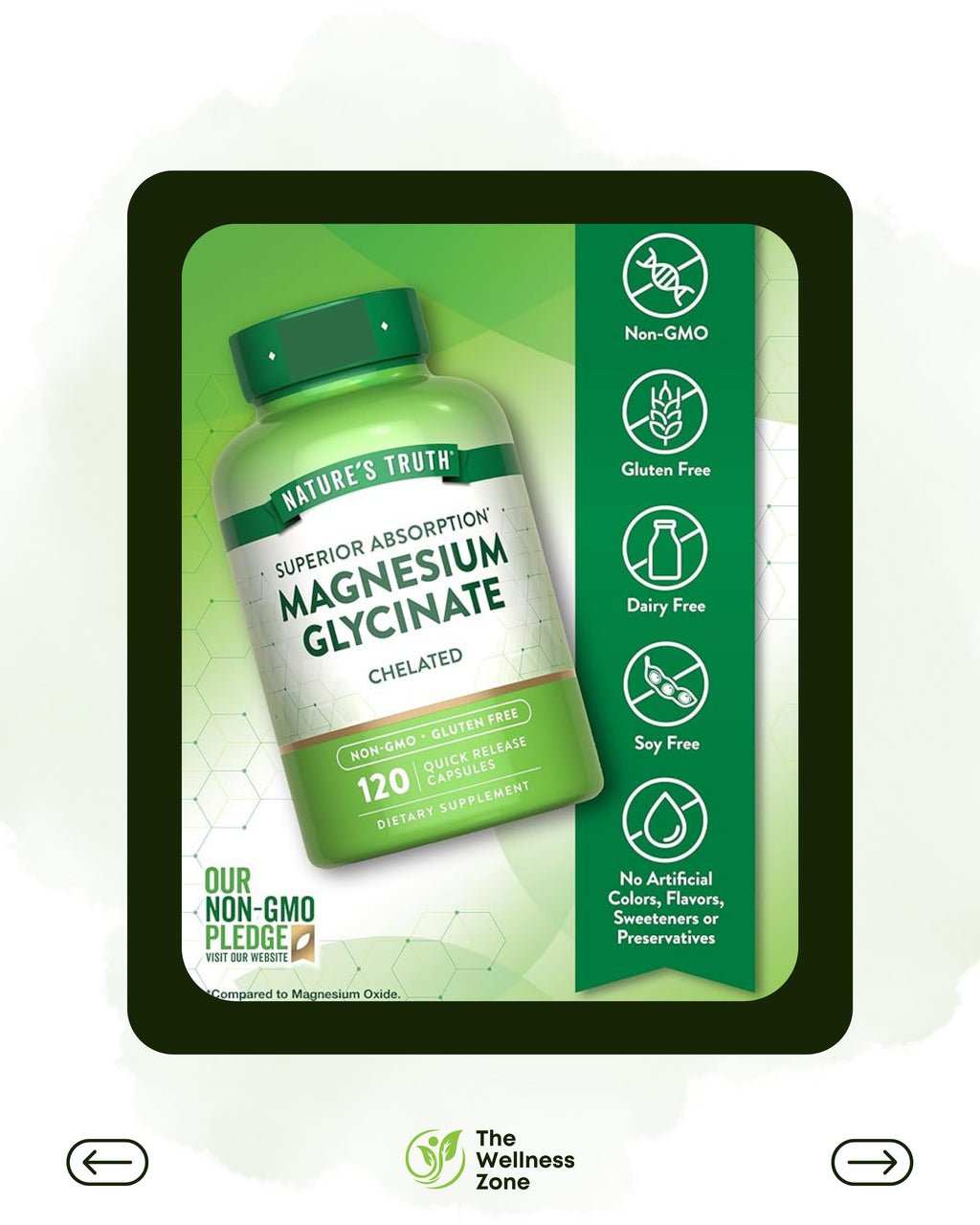 🌿 Nature's Truth, Magnesium Glycinate, Chelated, 120 Quick Release Capsules (100 mg per Capsule)