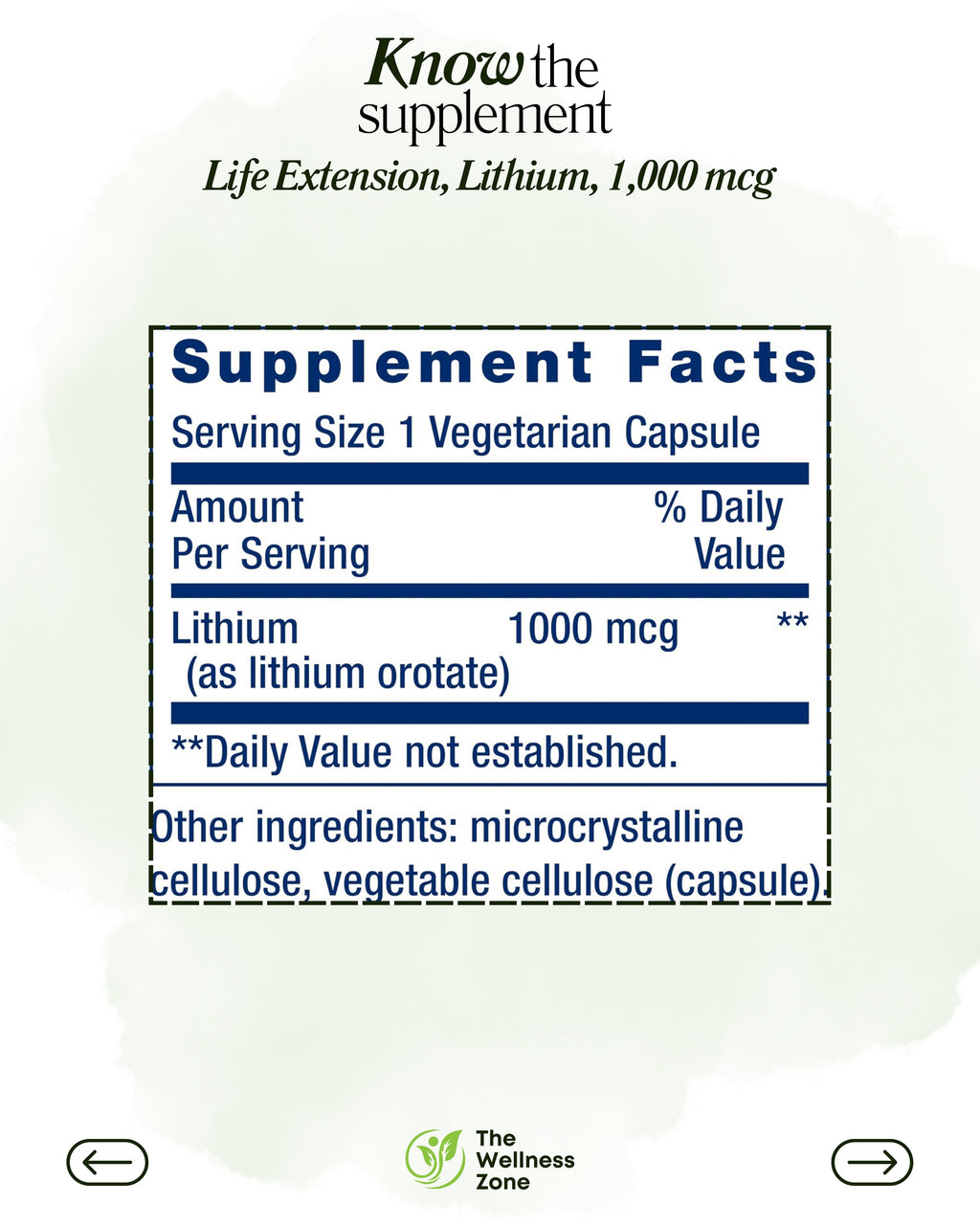 🌿 Life Extension, Lithium, 1,000 mcg, 100 Vegetarian Capsules