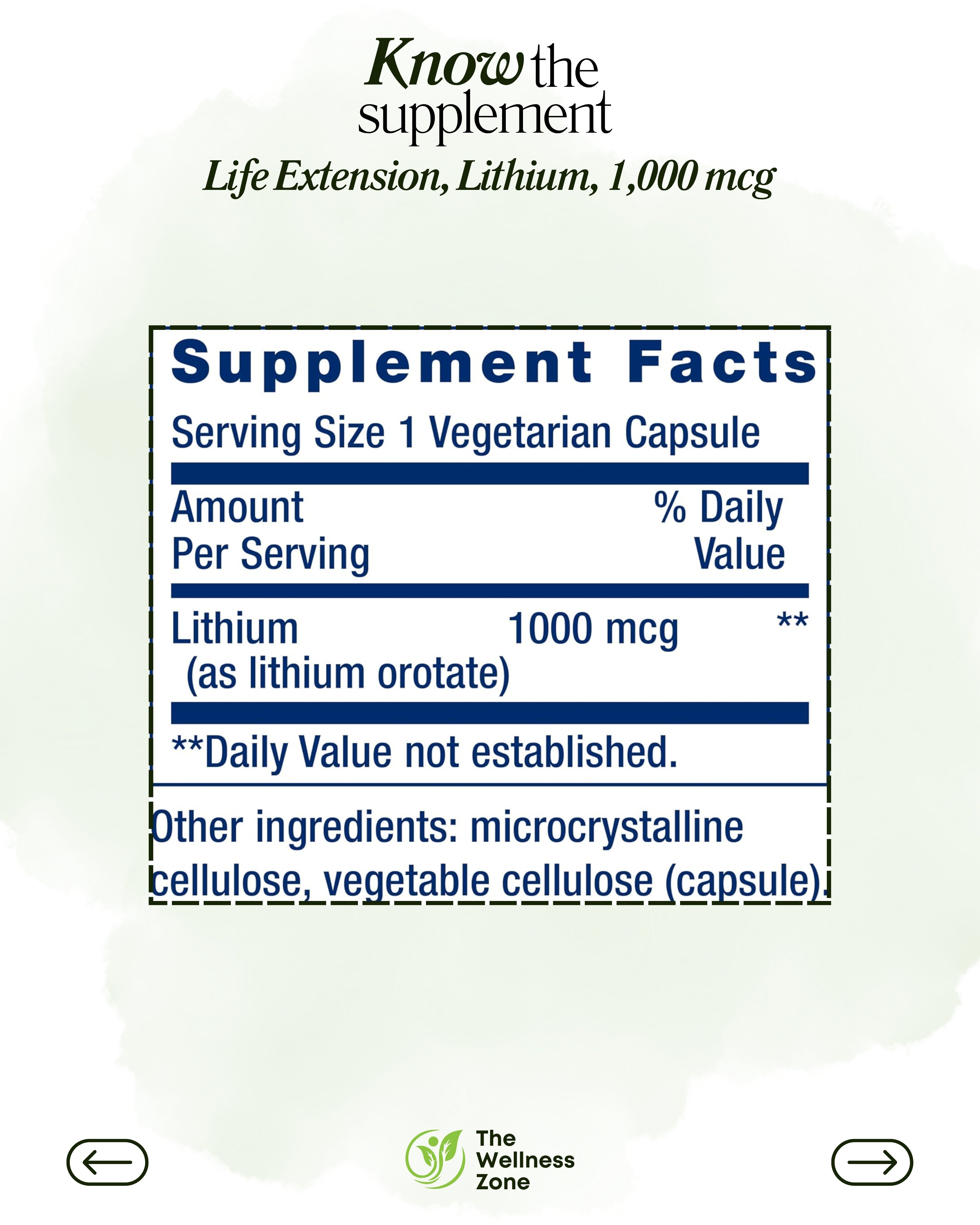 🌿 Life Extension, Lithium, 1,000 mcg, 100 Vegetarian Capsules