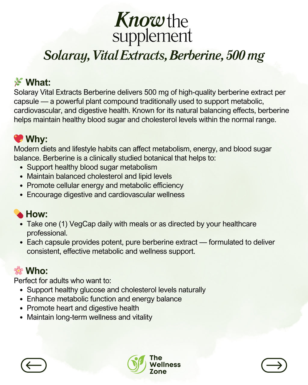 🌿 Solaray, Vital Extracts, Berberine, 500 mg, 60 VegCaps