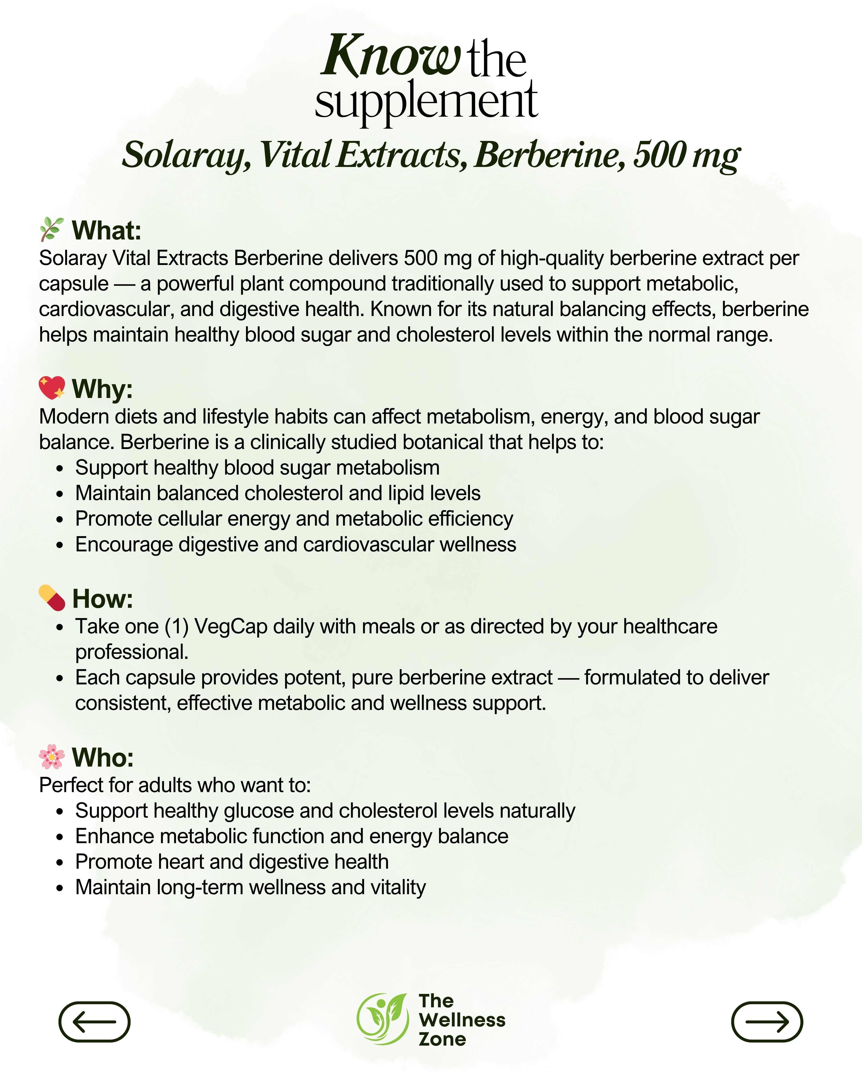 🌿 Solaray, Vital Extracts, Berberine, 500 mg, 60 VegCaps