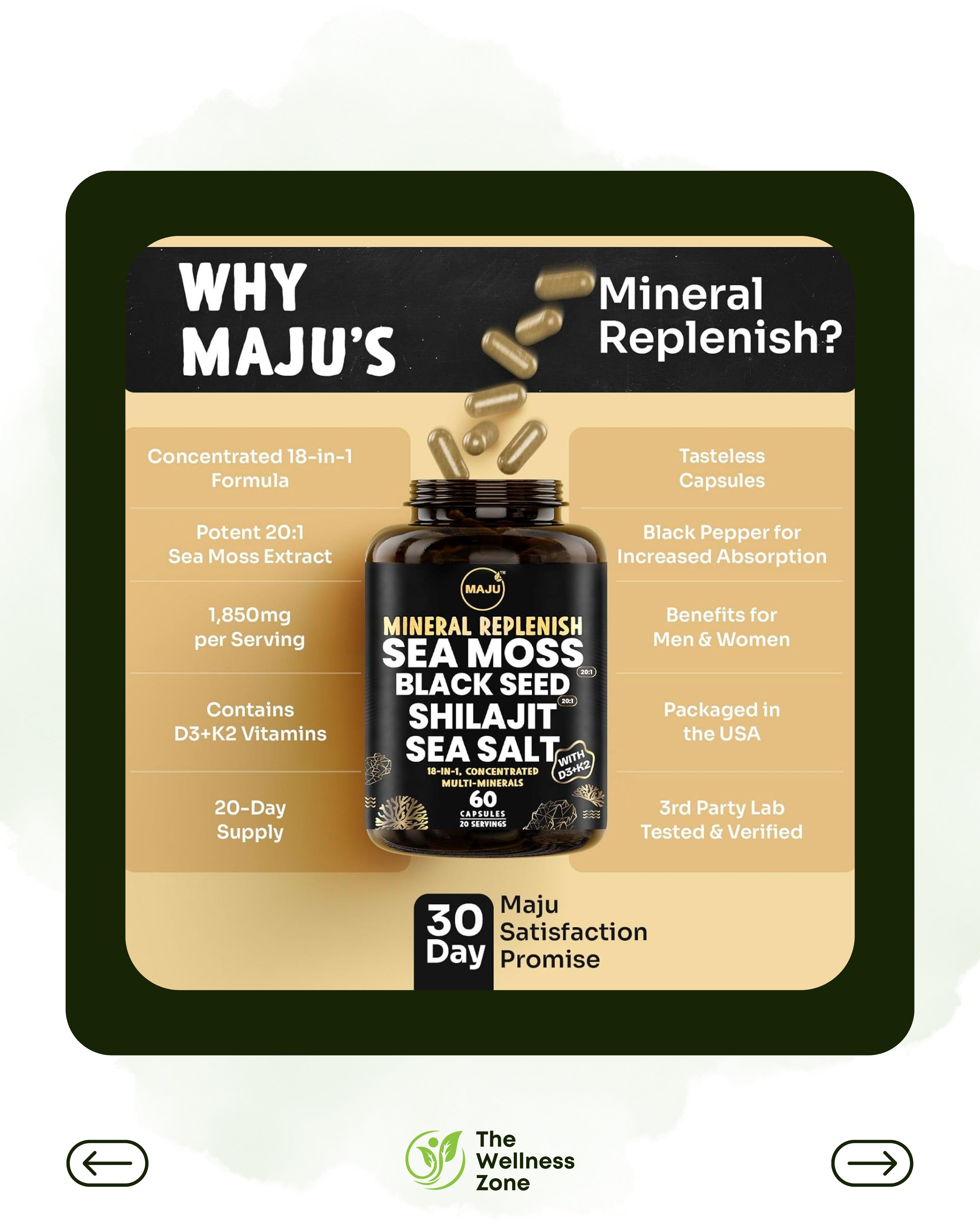 🌿 Maju Superfoods, Mineral Replenish™ , 60 Capsules